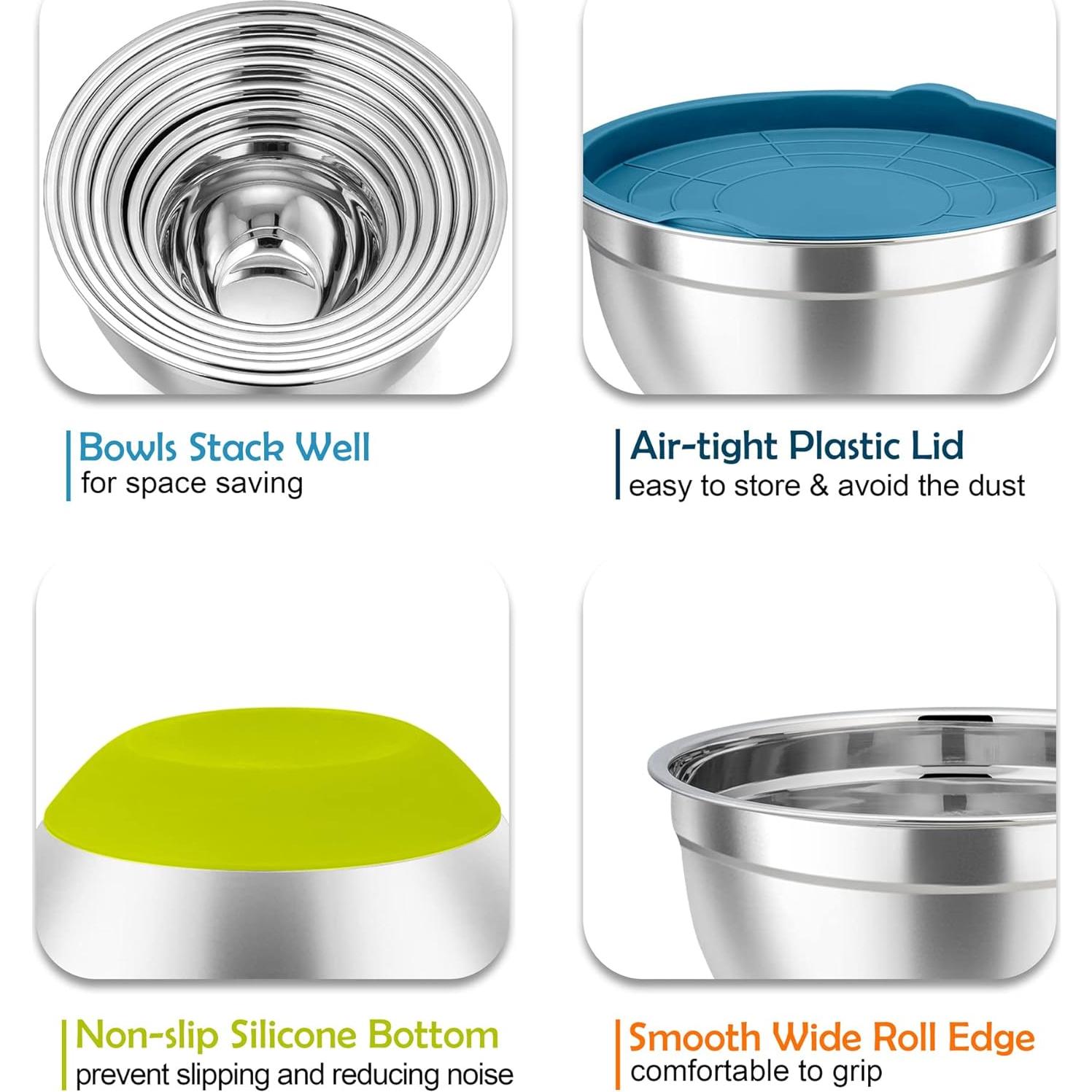 Juego de Cuencos Mezcladores TeamFar 7 Piezas Acero Inoxidable