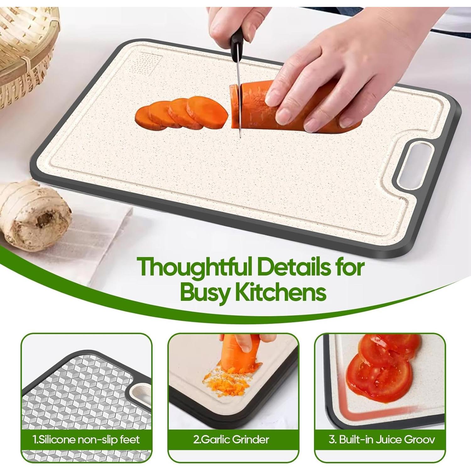 Tabla de Cortar Doble Lado Titanio Puro 38.6x26.4cm jiwasio