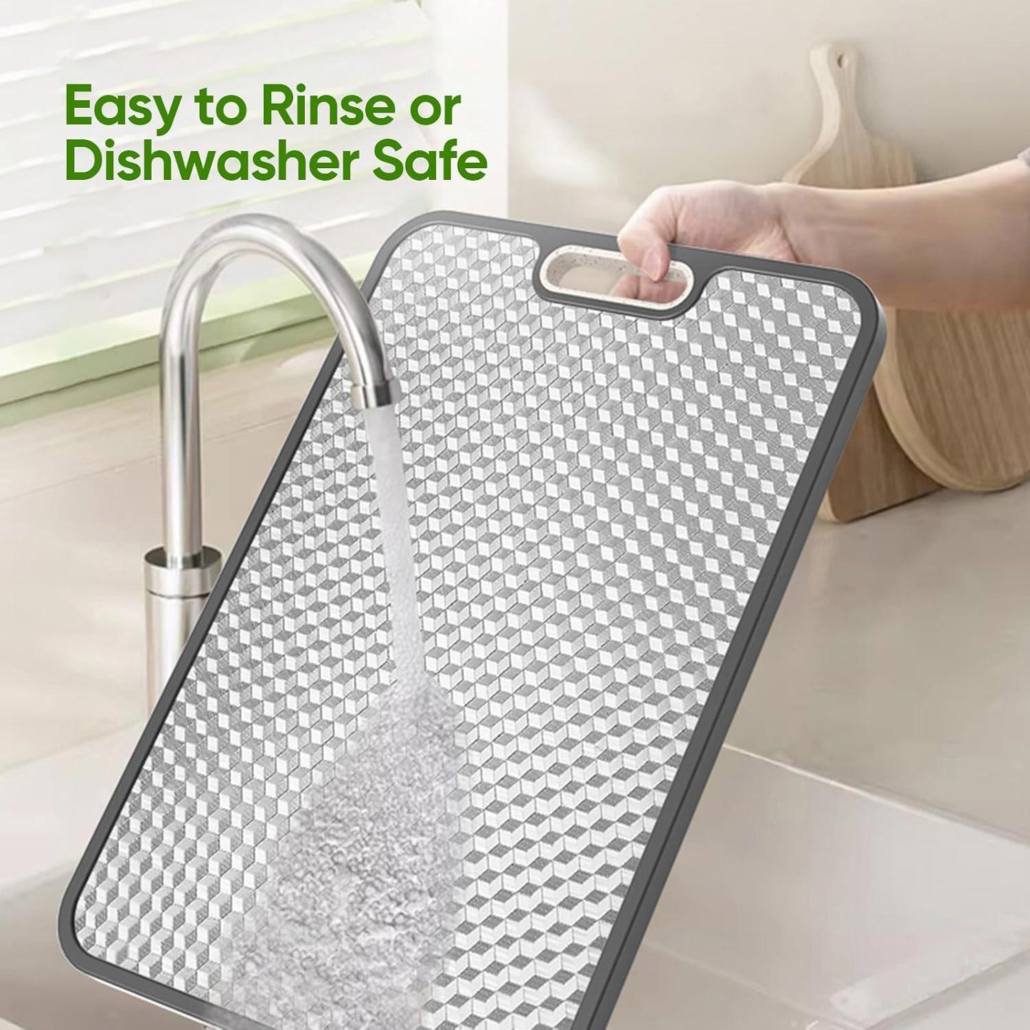 Tabla de Cortar Doble Lado Titanio Puro 38.6x26.4cm jiwasio