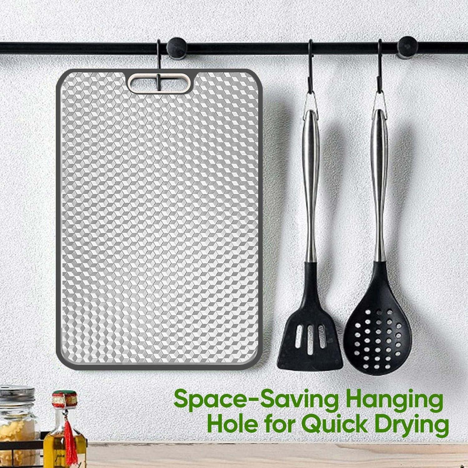 Tabla de Cortar Doble Lado Titanio Puro 38.6x26.4cm jiwasio