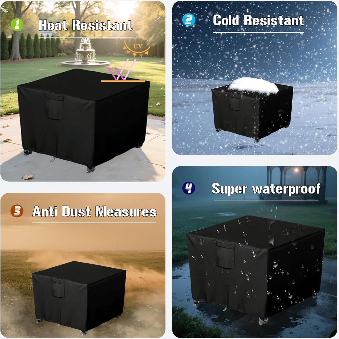 Cubierta de Fuego Cuadrada Chinchilla 71x71x61 cm Resistente