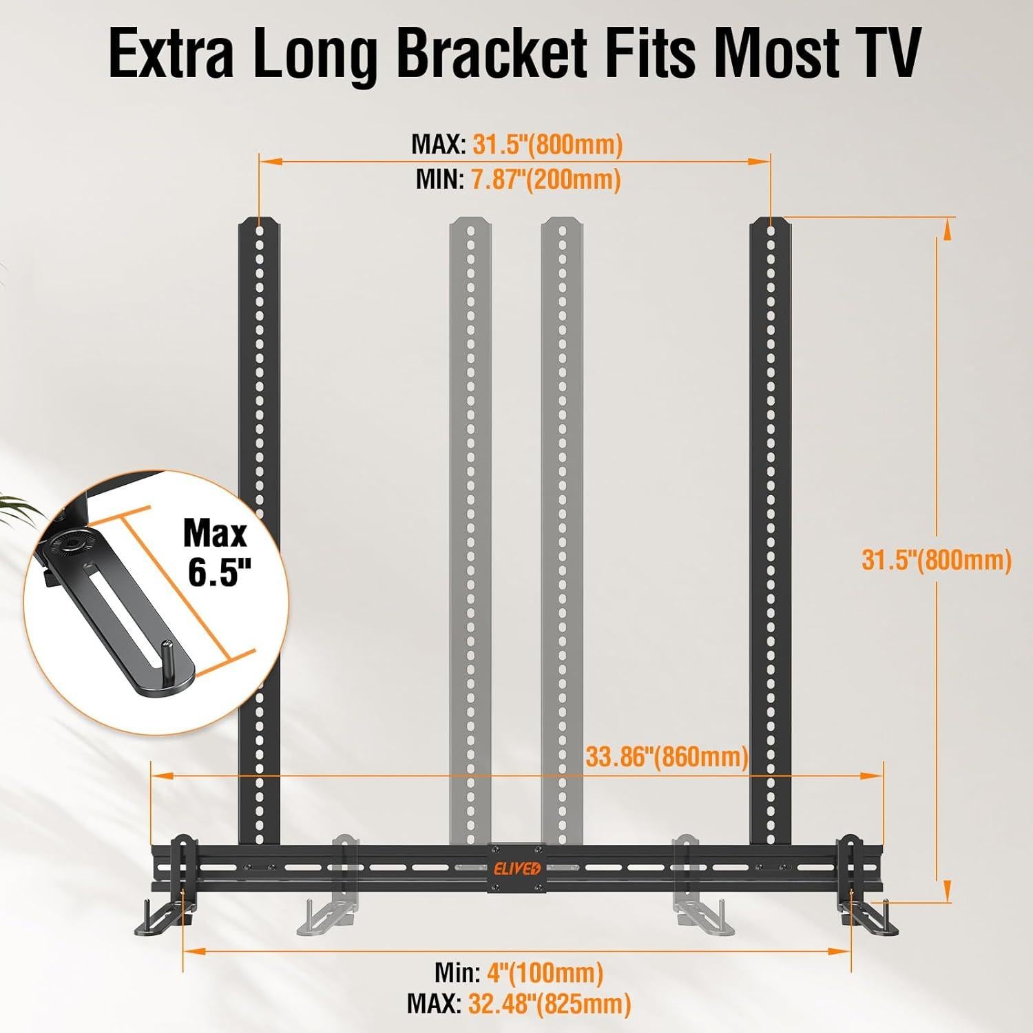 Soporte de Barra de Sonido ELIVED 80 cm Ajustable para TV