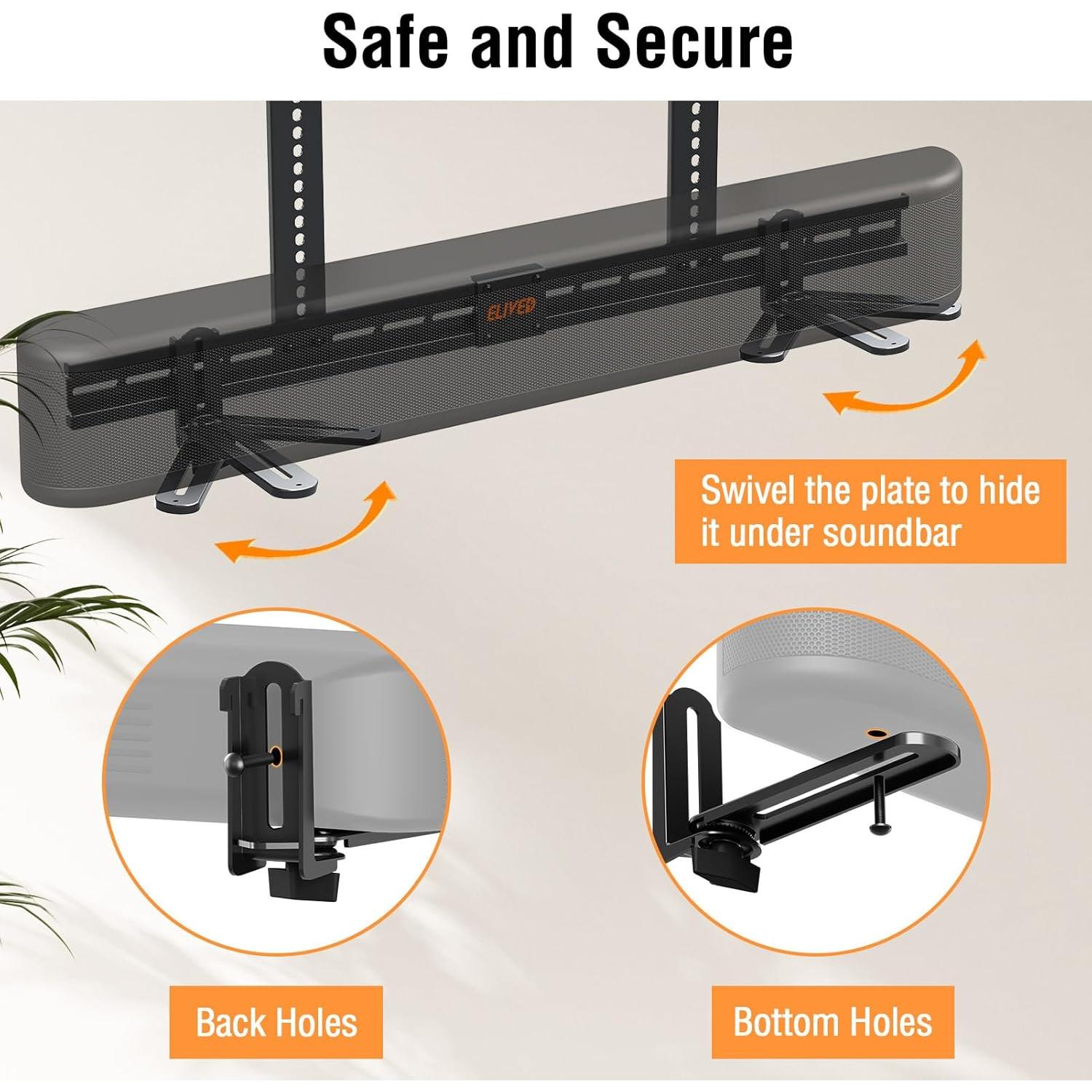 Soporte de Barra de Sonido ELIVED 80 cm Ajustable para TV