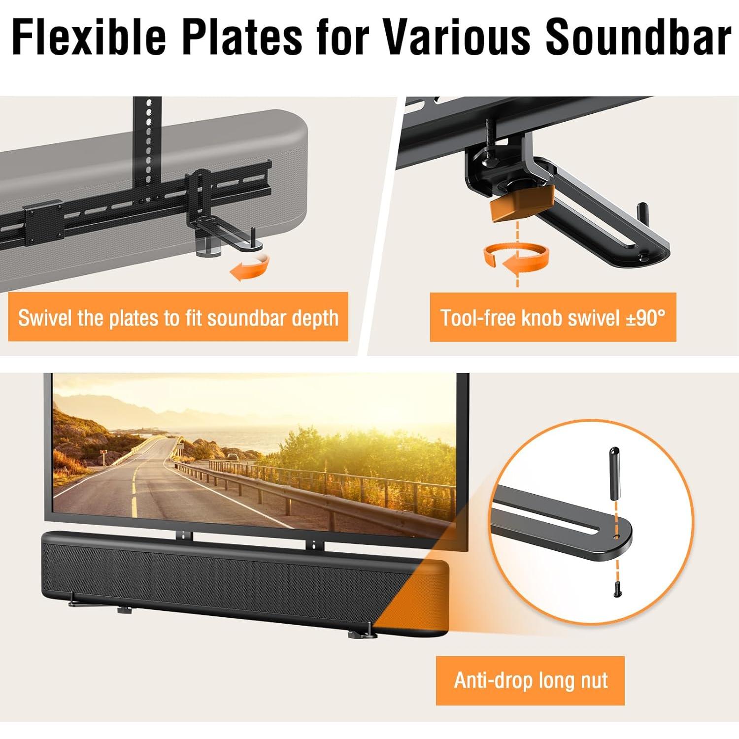 Soporte de Barra de Sonido ELIVED 80 cm Ajustable para TV