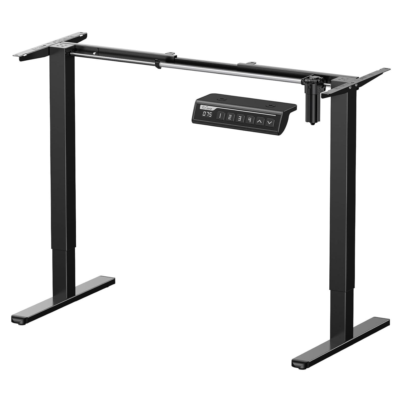 ErGear Electric Stand up Desk Frame,4 Memory Height Settings Height Adjustable Table Legs, Sit Stand Desk Frame Up to 47.2", Ergonomic Standing Desk Base Workstation, Black Frame Only