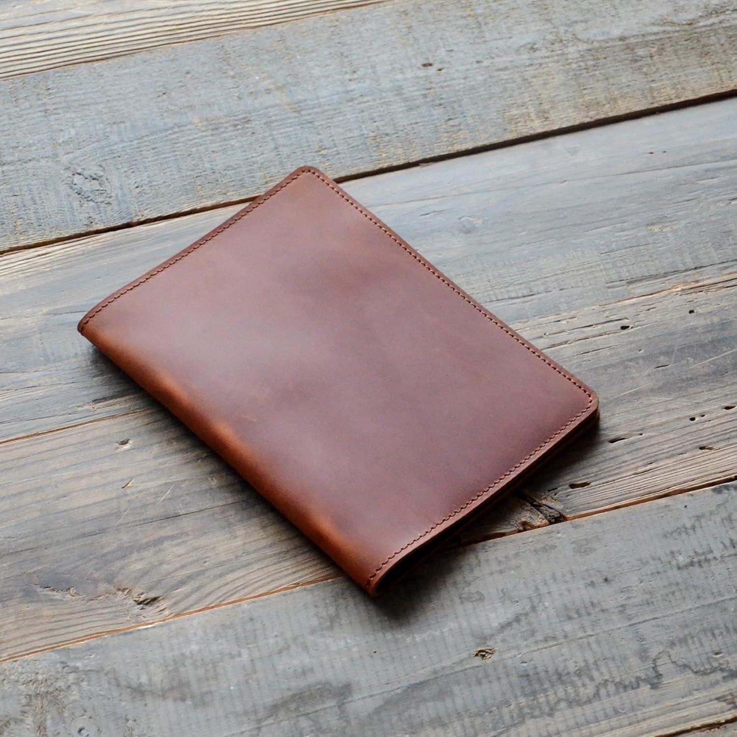 Cubierta de Cuero JJNUSA A5 Marrón para Cuadernos Espirales