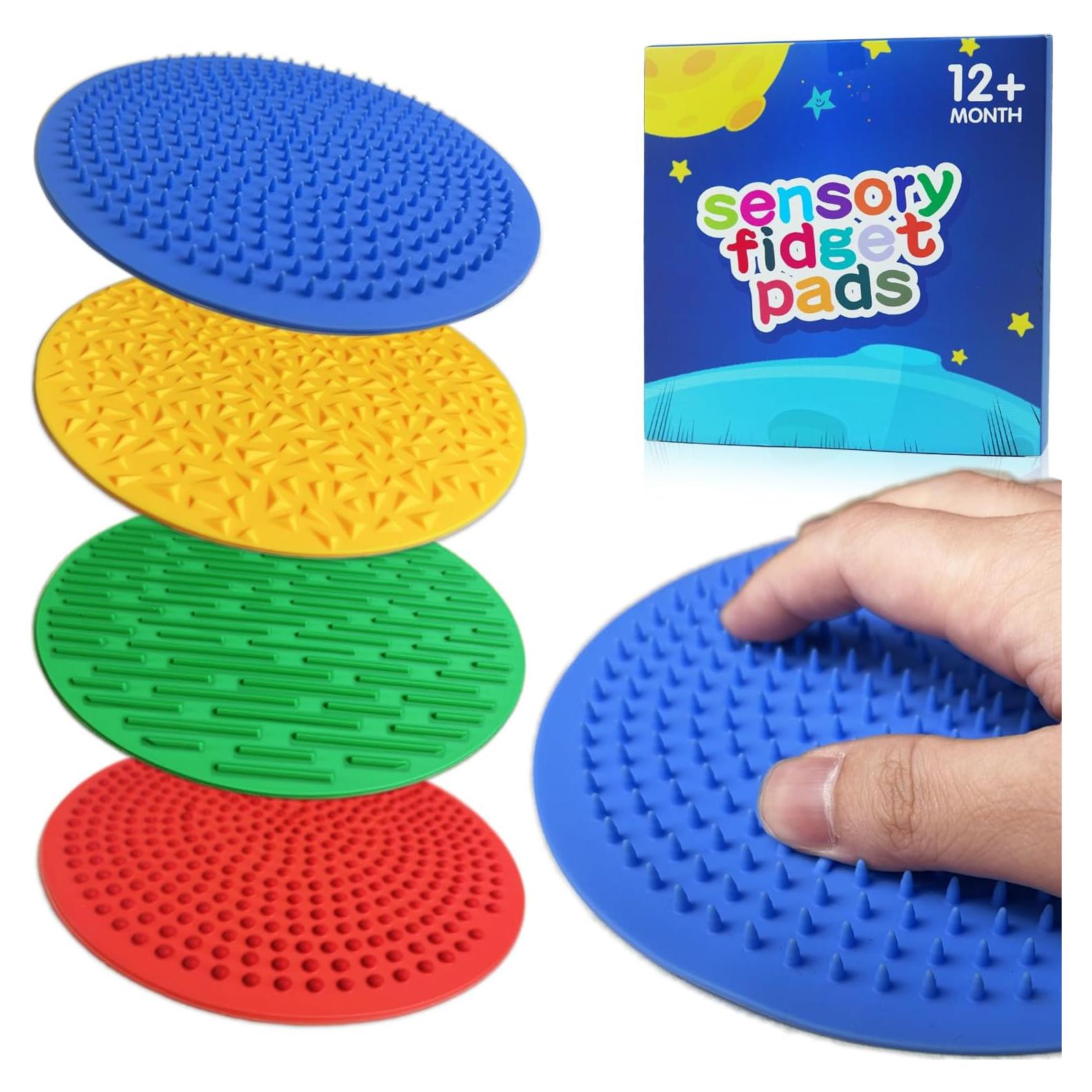 4 Alfombrillas Sensoriales Antiestrés CHESLICR para Niños 1-3 Años