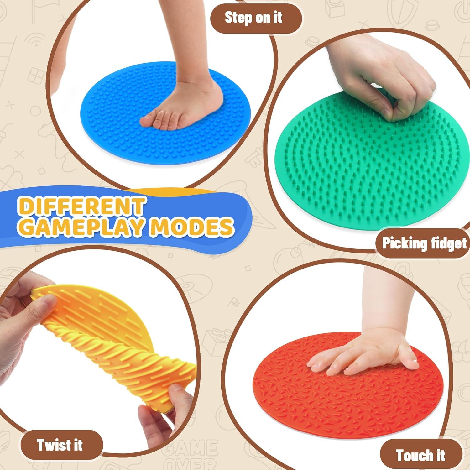 4 Alfombrillas Sensoriales Antiestrés CHESLICR para Niños 1-3 Años