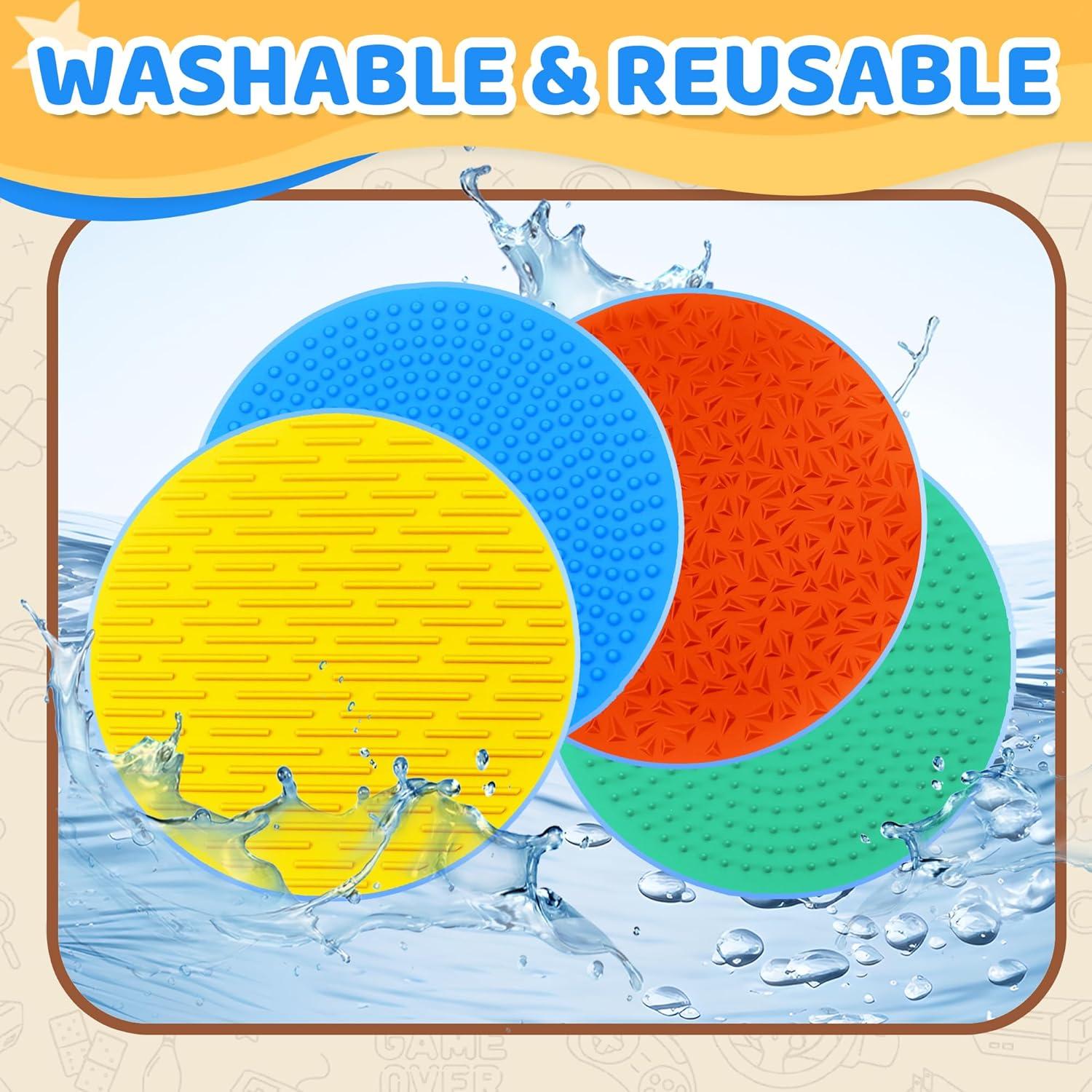 4 Alfombrillas Sensoriales Antiestrés CHESLICR para Niños 1-3 Años