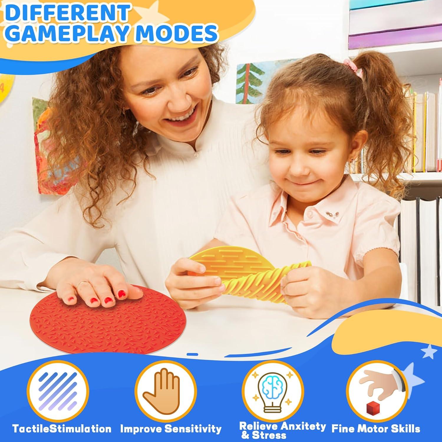 4 Alfombrillas Sensoriales Antiestrés CHESLICR para Niños 1-3 Años