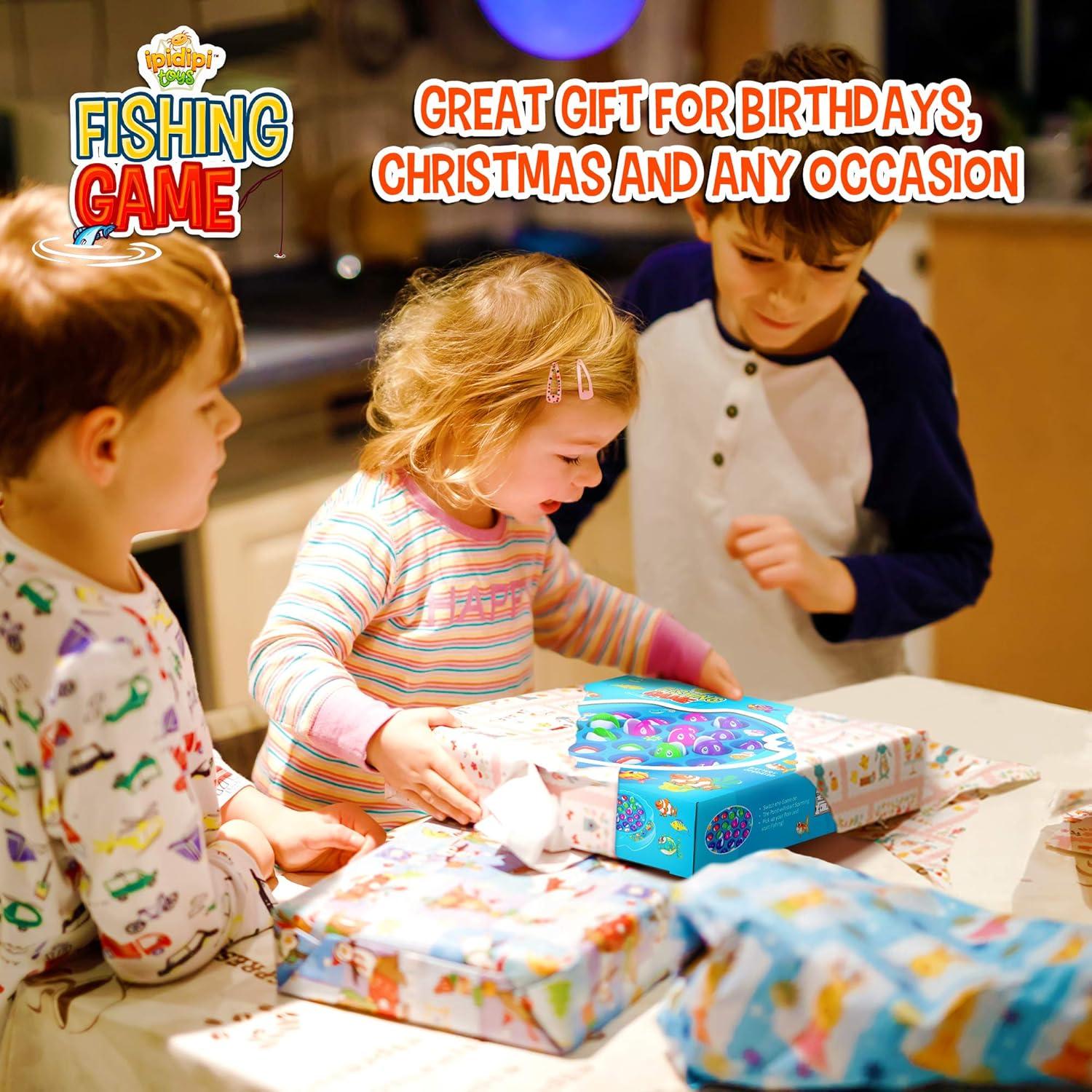 Juego de Pesca Magnético Ipidipi Toys - 45 Peces, 8 Cañas