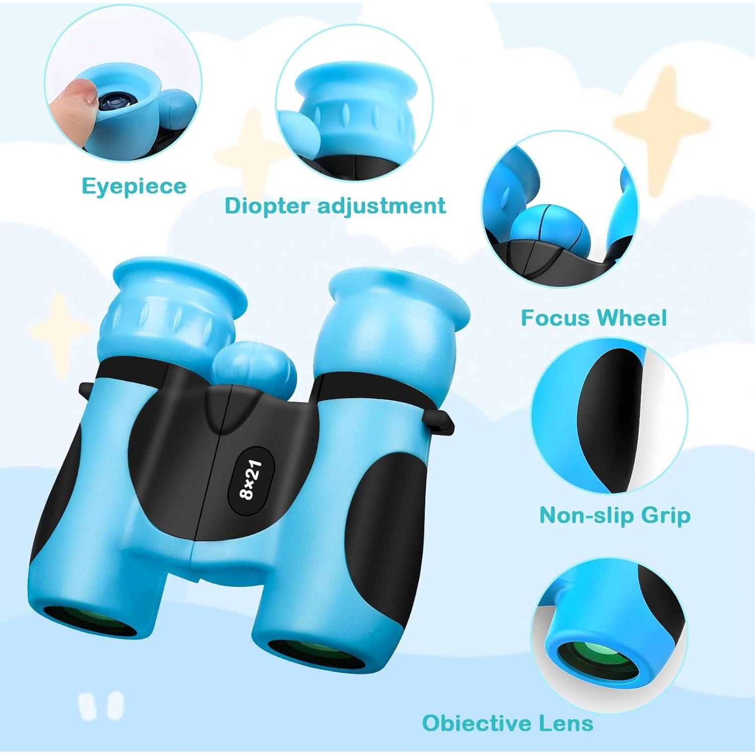 Binoculares BLACKICE 8x21 para Niños, Compactos y Seguros