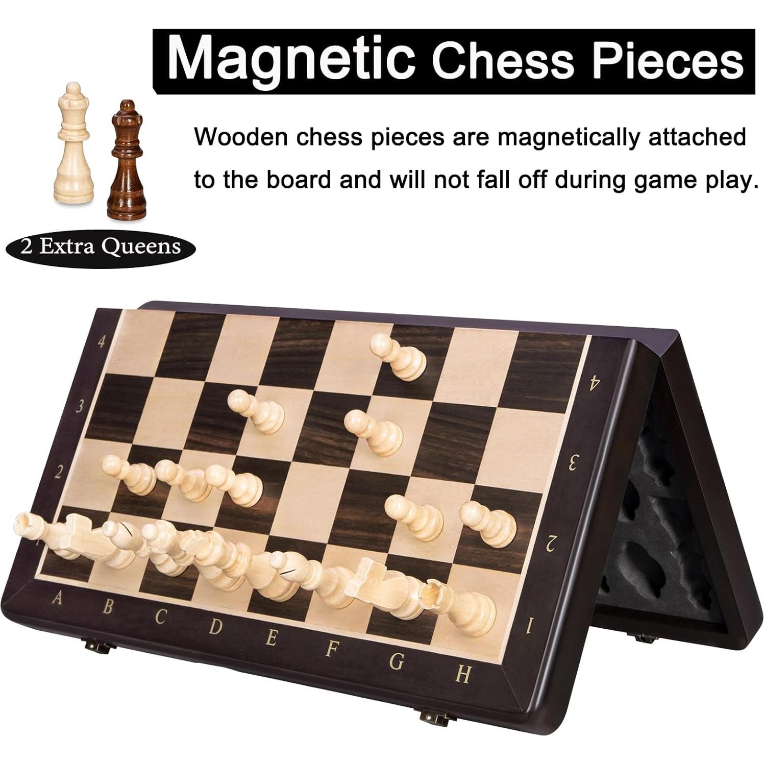 Juego de Ajedrez y Damas Magnético BIVOMON 2 en 1 Plegable 39.5 cm