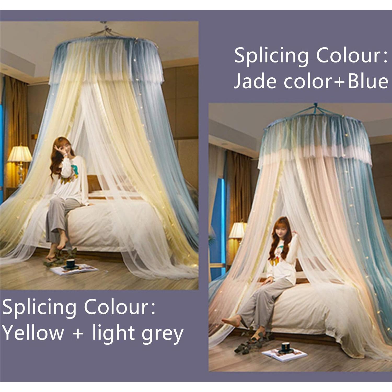 Dosel de Cama Princesa VETHIN Doble Capa 101.6cm Azul/Rosa/Blanco