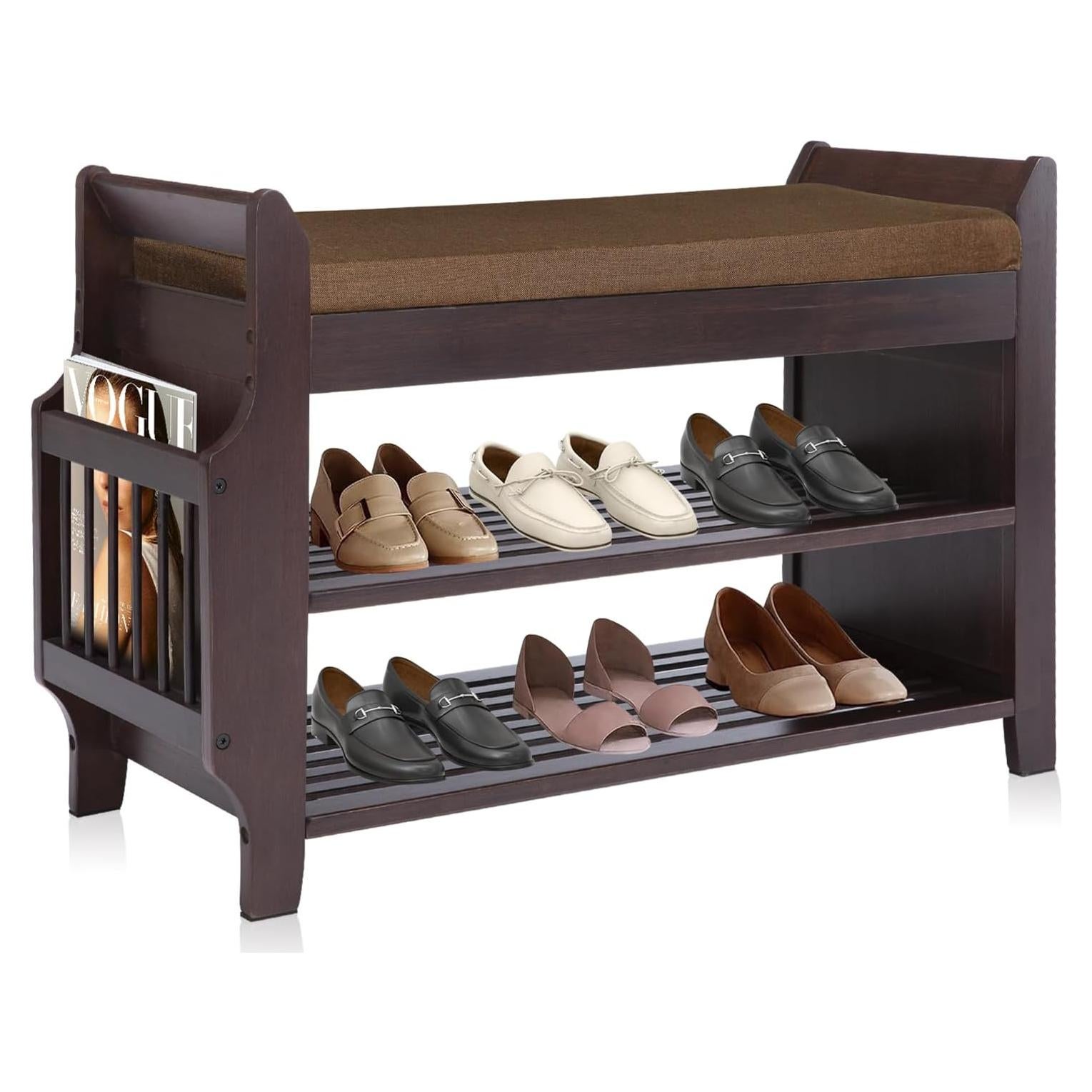 Banco de Almacenamiento YUKOOL de Bambú 79 cm con Cojín