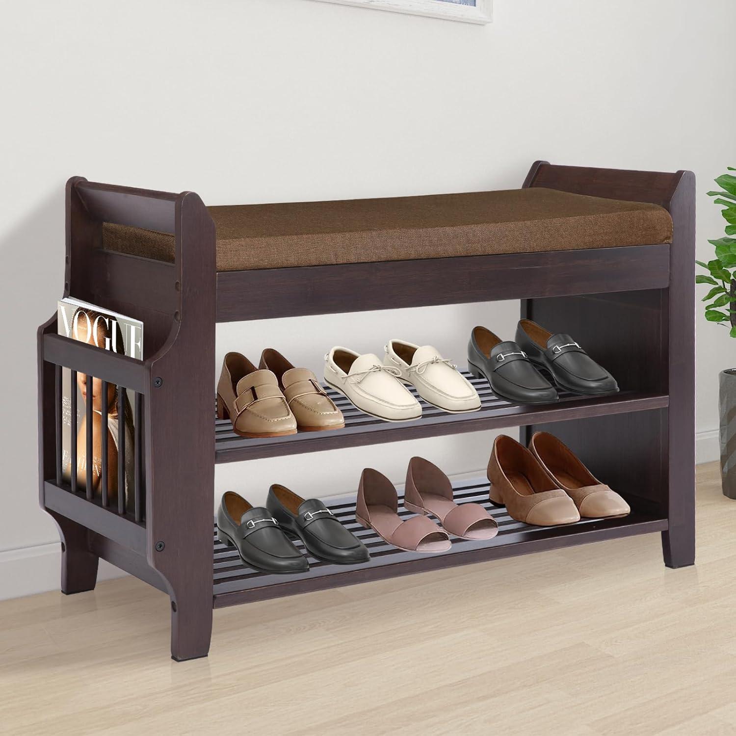 Banco de Almacenamiento YUKOOL de Bambú 79 cm con Cojín