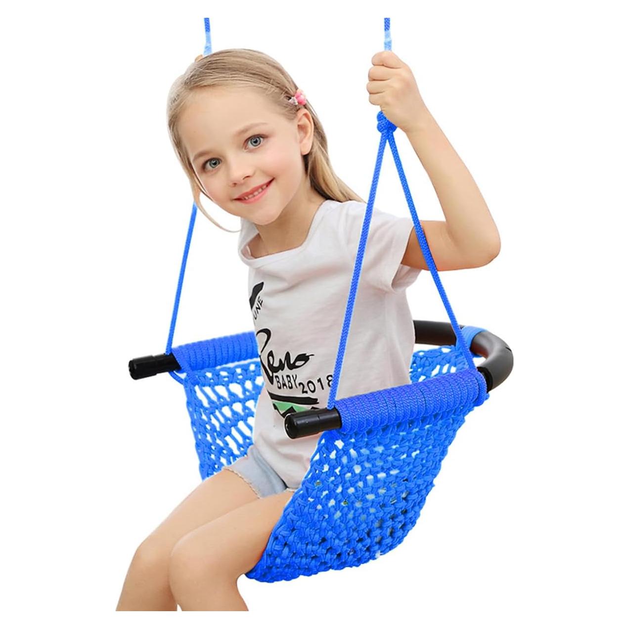 Columpio de Tejido a Mano ROPECUBE para Niños - Azul