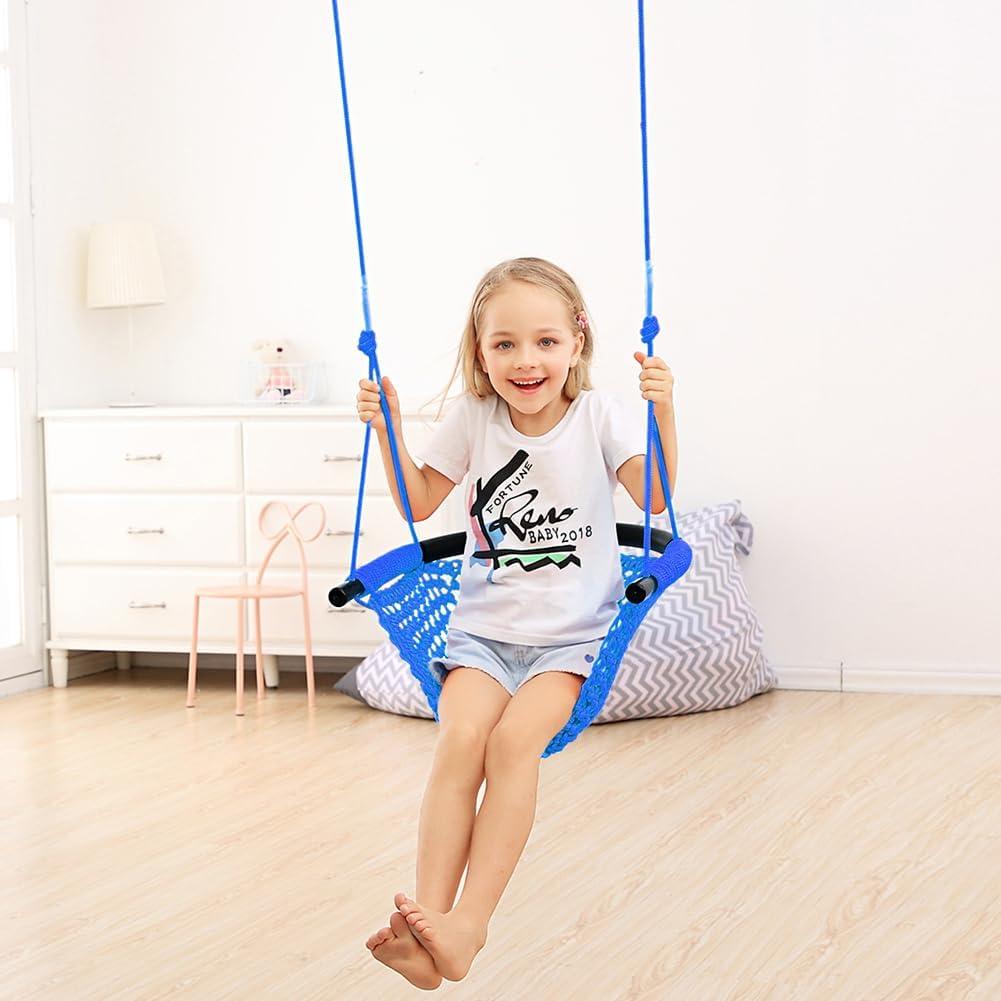 Columpio de Tejido a Mano ROPECUBE para Niños - Azul