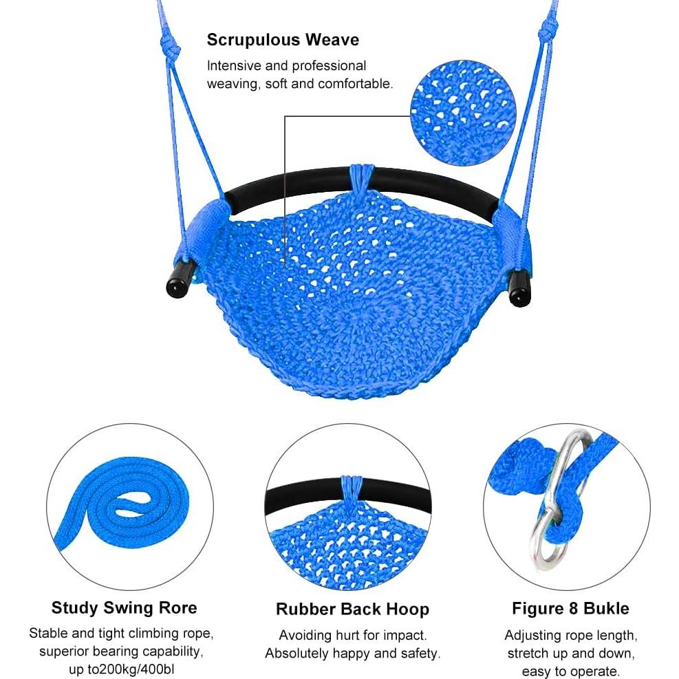 Columpio de Tejido a Mano ROPECUBE para Niños - Azul