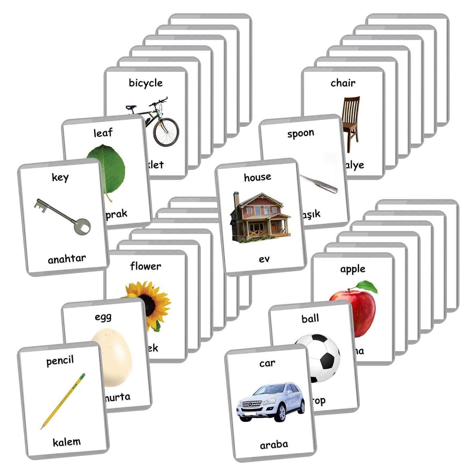 Tarjetas Bilingües Turco-Inglés LifeLoLo - 22 Conjuntos