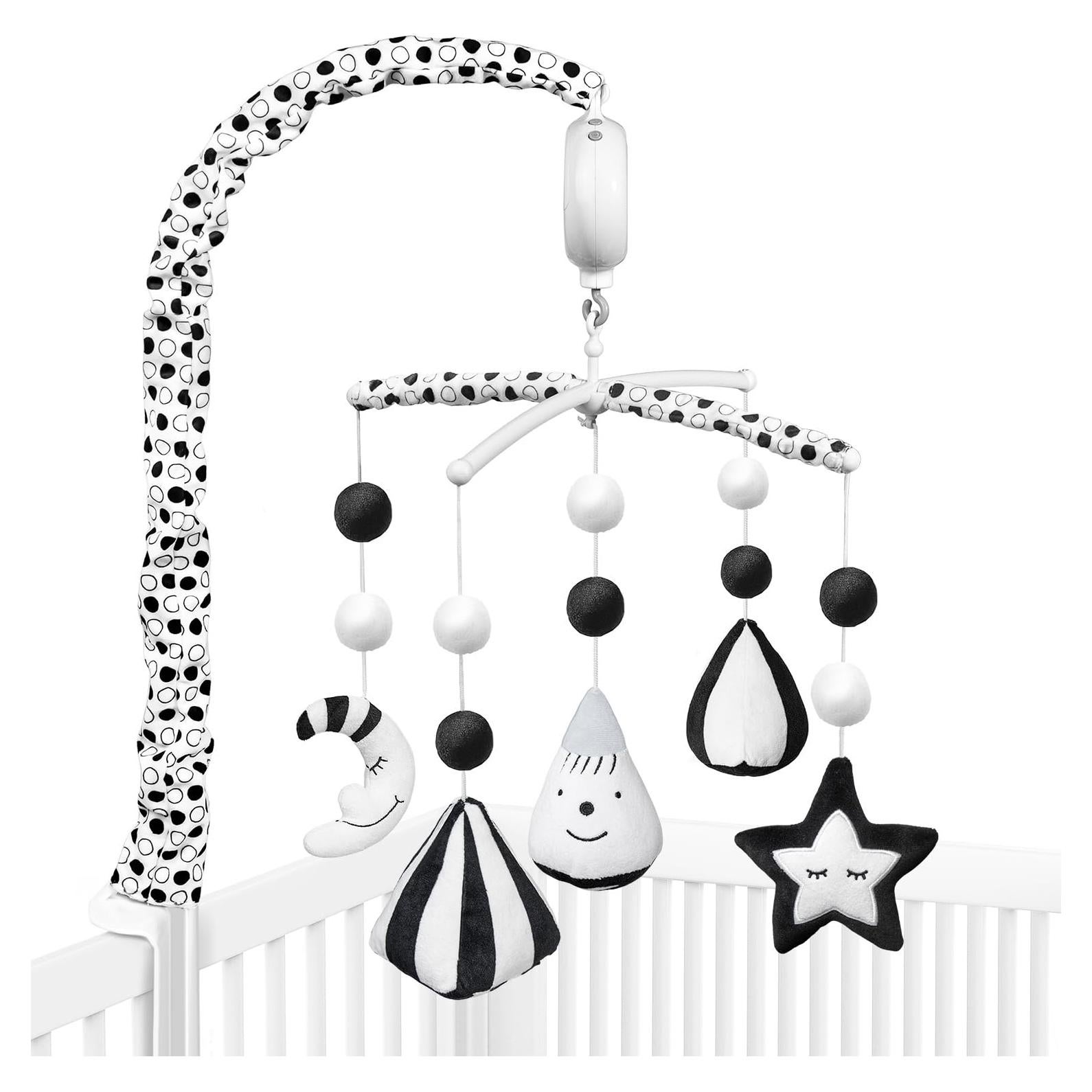 Móvil Musical para Cuna FEISIKE en Blanco y Negro con 35 Canciones