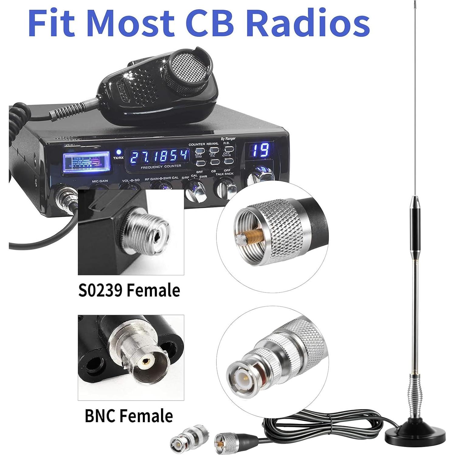 Kit de Antena CB Eifagur 27MHz con Montaje Magnético 3m
