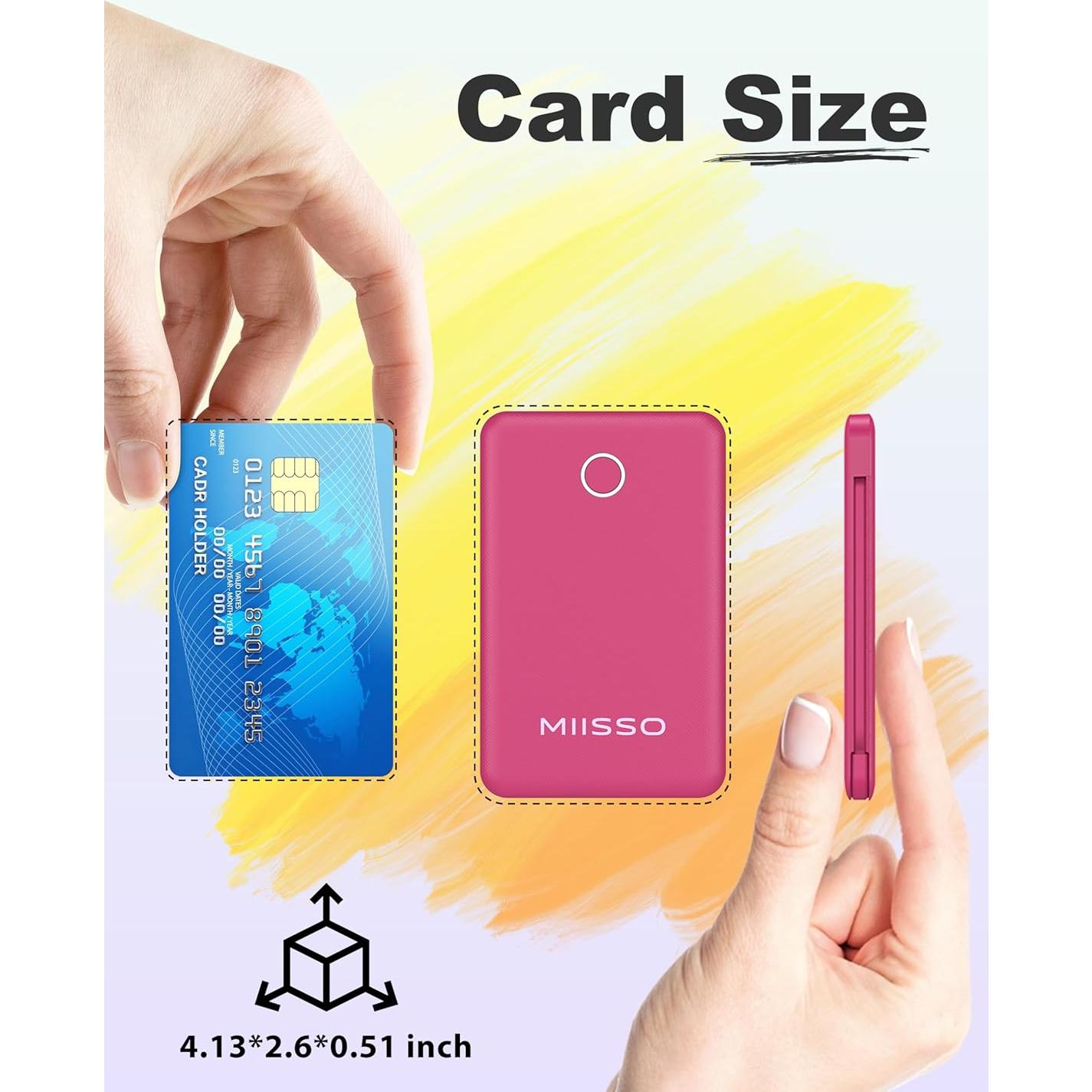 Cargador Portátil MIISSO 6000mAh Rojo Ciruela con Cables