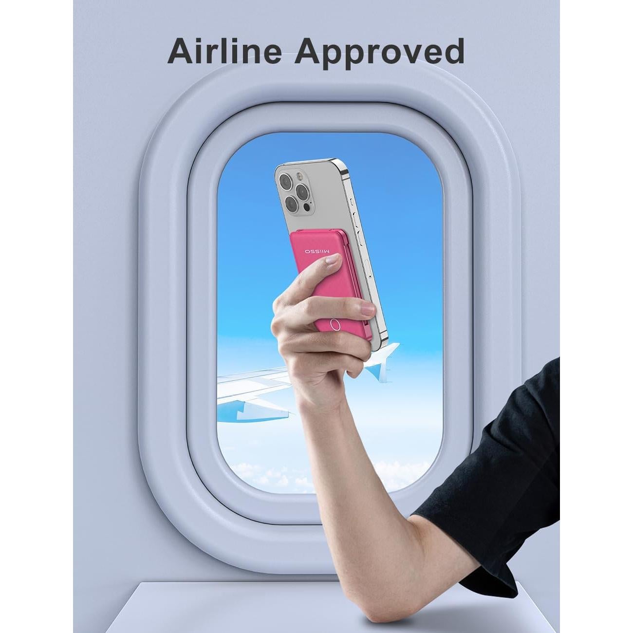 Cargador Portátil MIISSO 6000mAh Rojo Ciruela con Cables