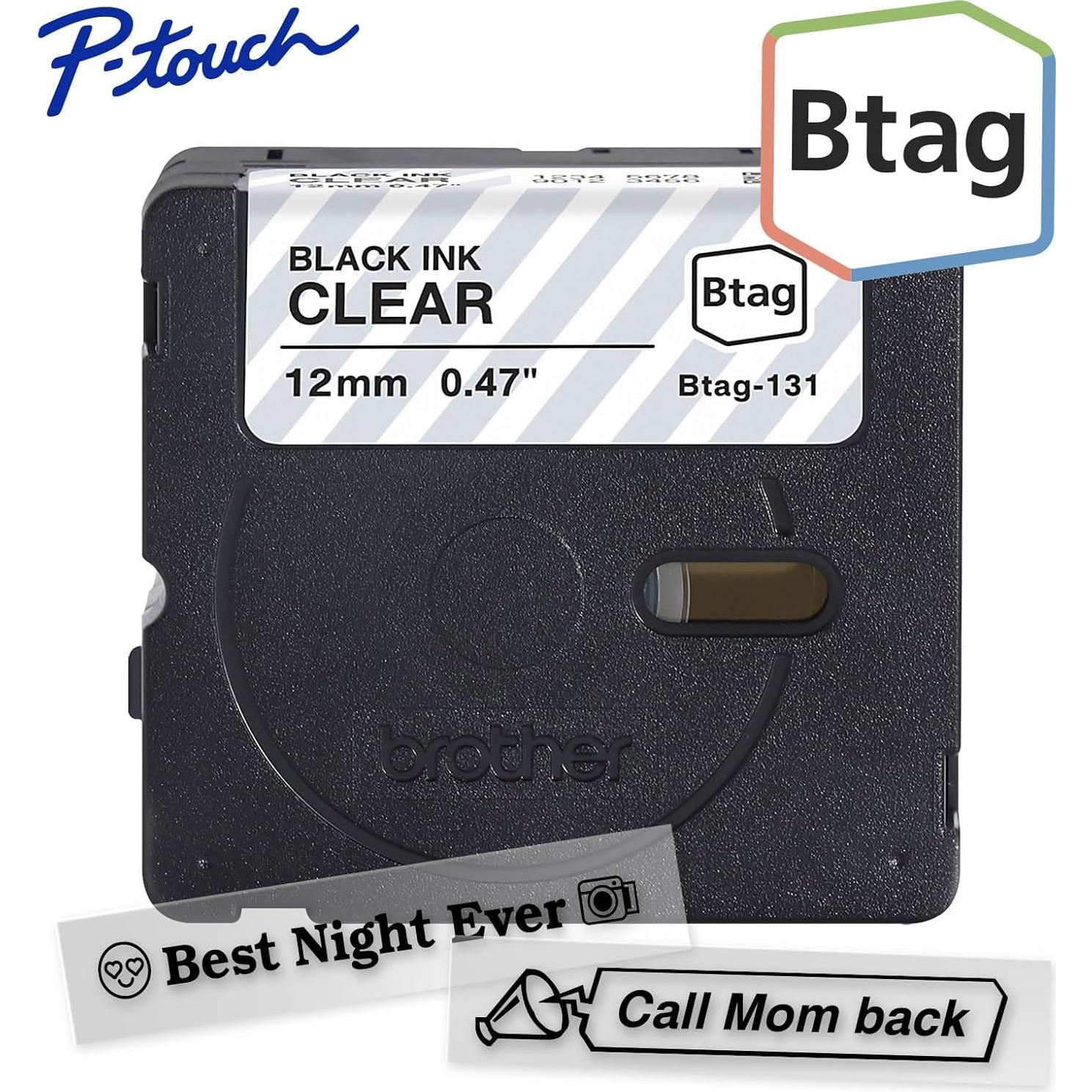 Cinta de Etiqueta Brother Btag131 12mm x 4m Transparente