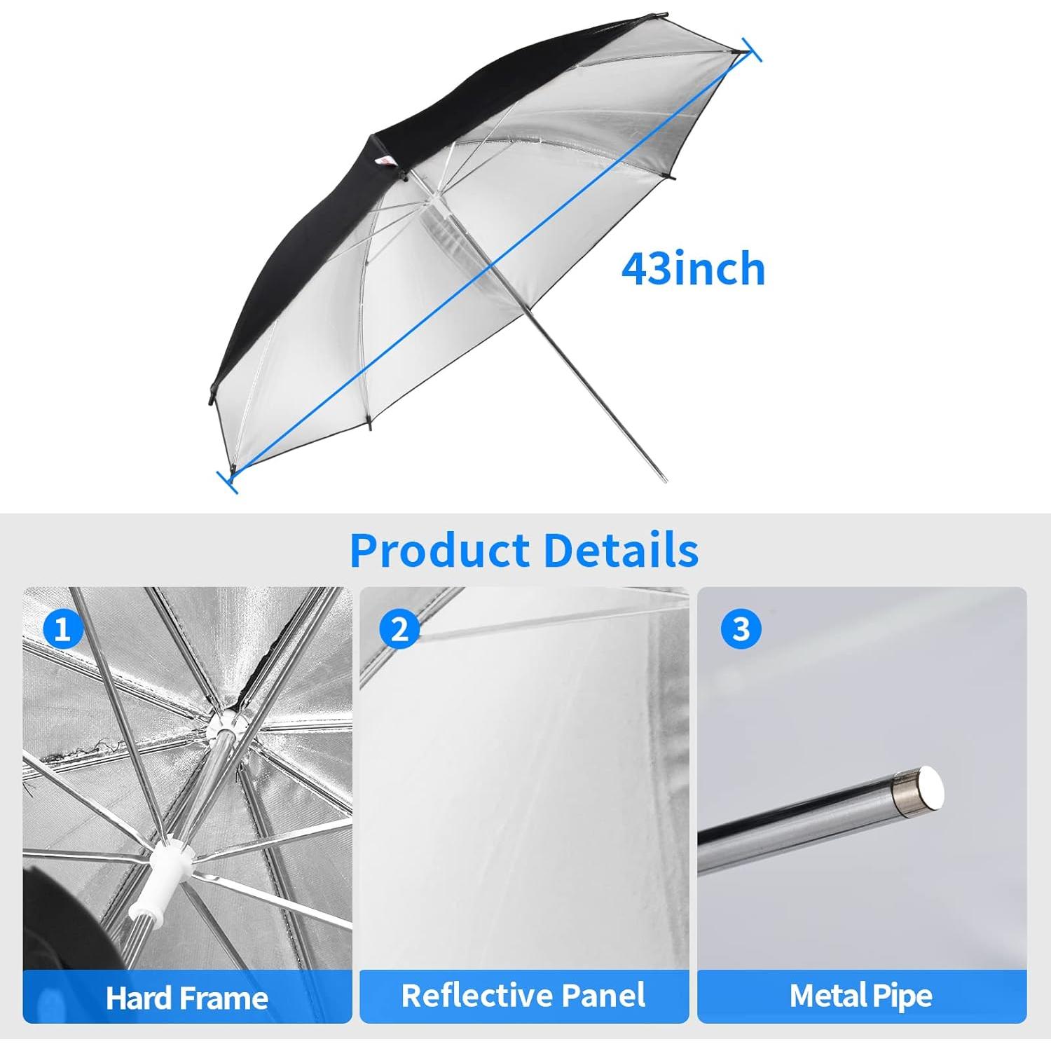 Kit de Iluminación Fotográfica Soonpho con Paraguas 109cm