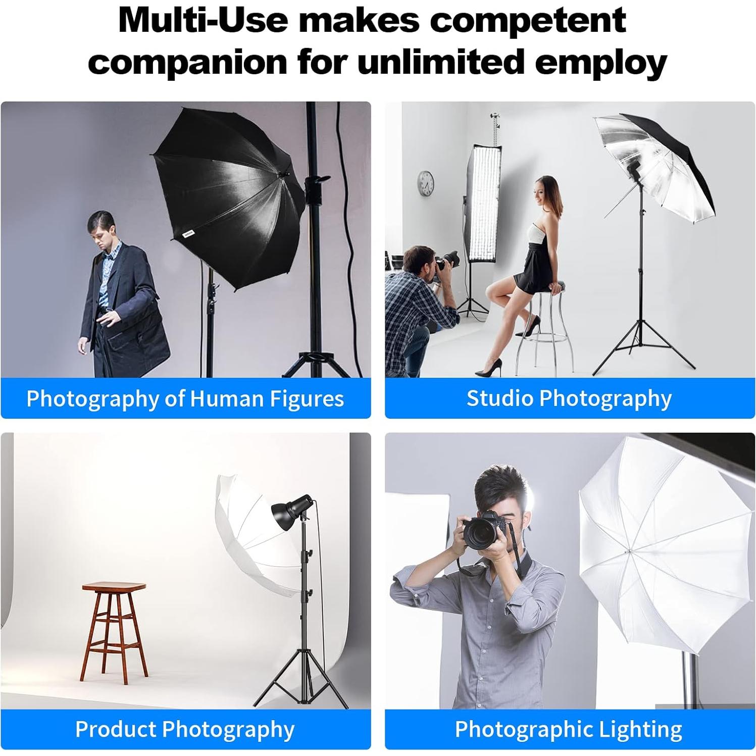 Kit de Iluminación Fotográfica Soonpho con Paraguas 109cm