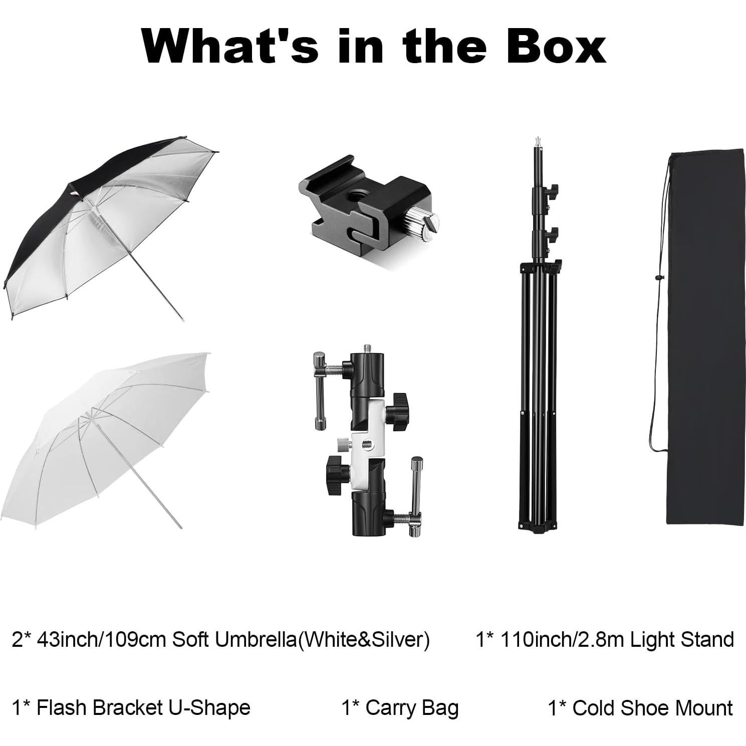 Kit de Iluminación Fotográfica Soonpho con Paraguas 109cm