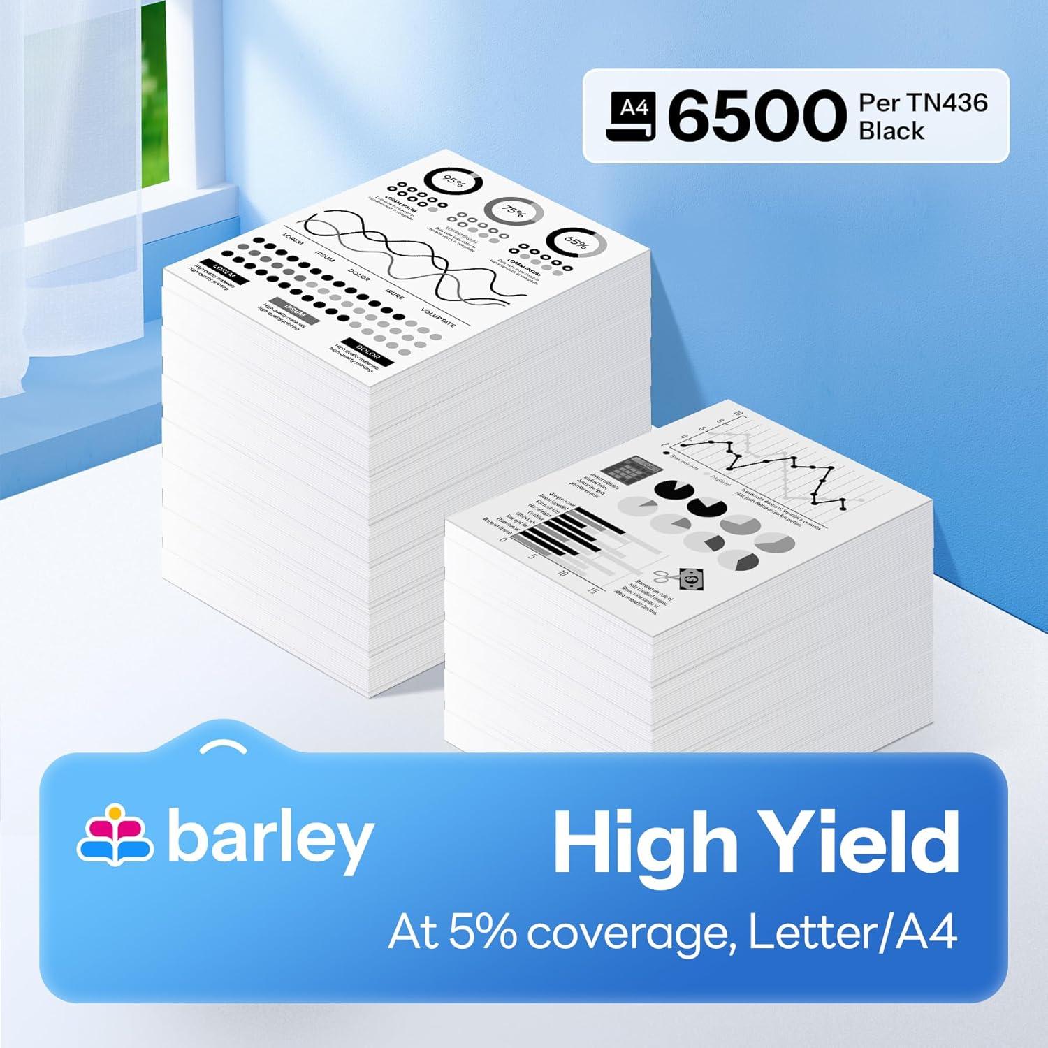 Cartucho de Tóner Negro Super Alta Capacidad Barley TN436BK (2 Unidades)