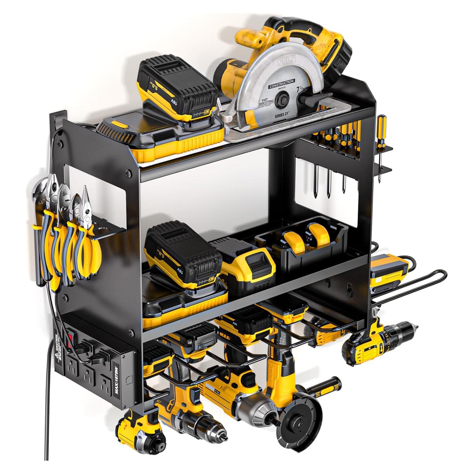 Organizador de Herramientas YYR Montaje en Pared con Regleta - Negro