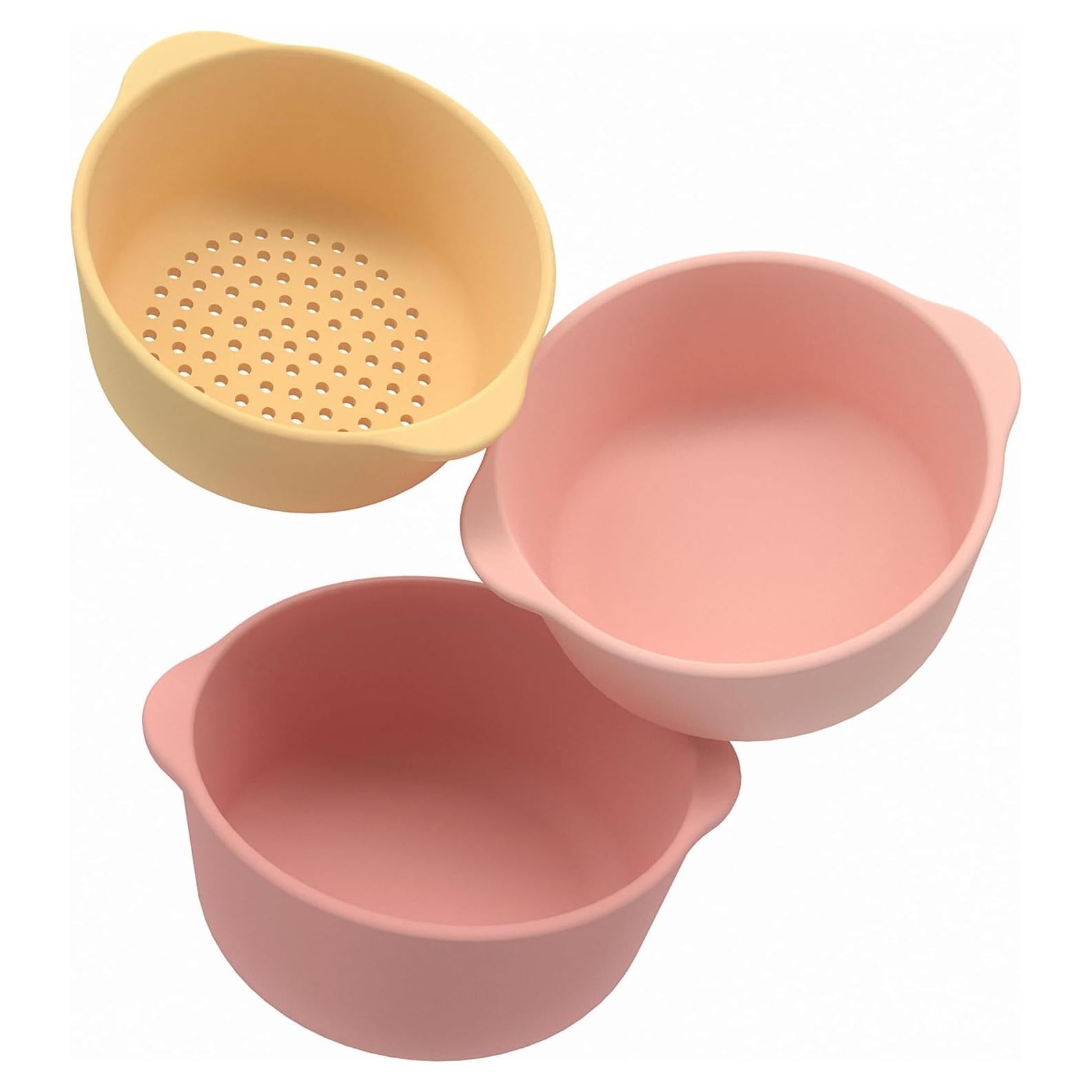 Cuencos Apilables y Colador Inspire My Play - Coral - 3 Piezas