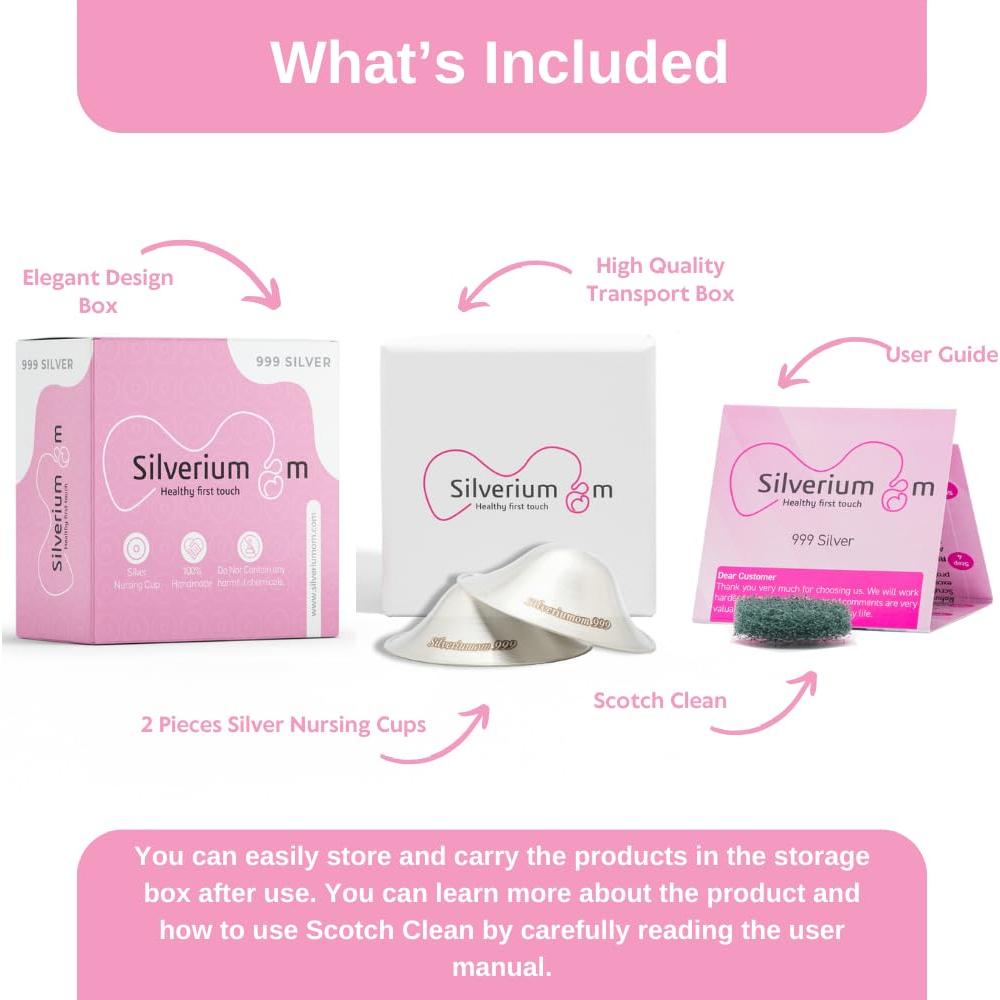 Copas de Lactancia de Plata Silveriumom - 100% Plata Pura