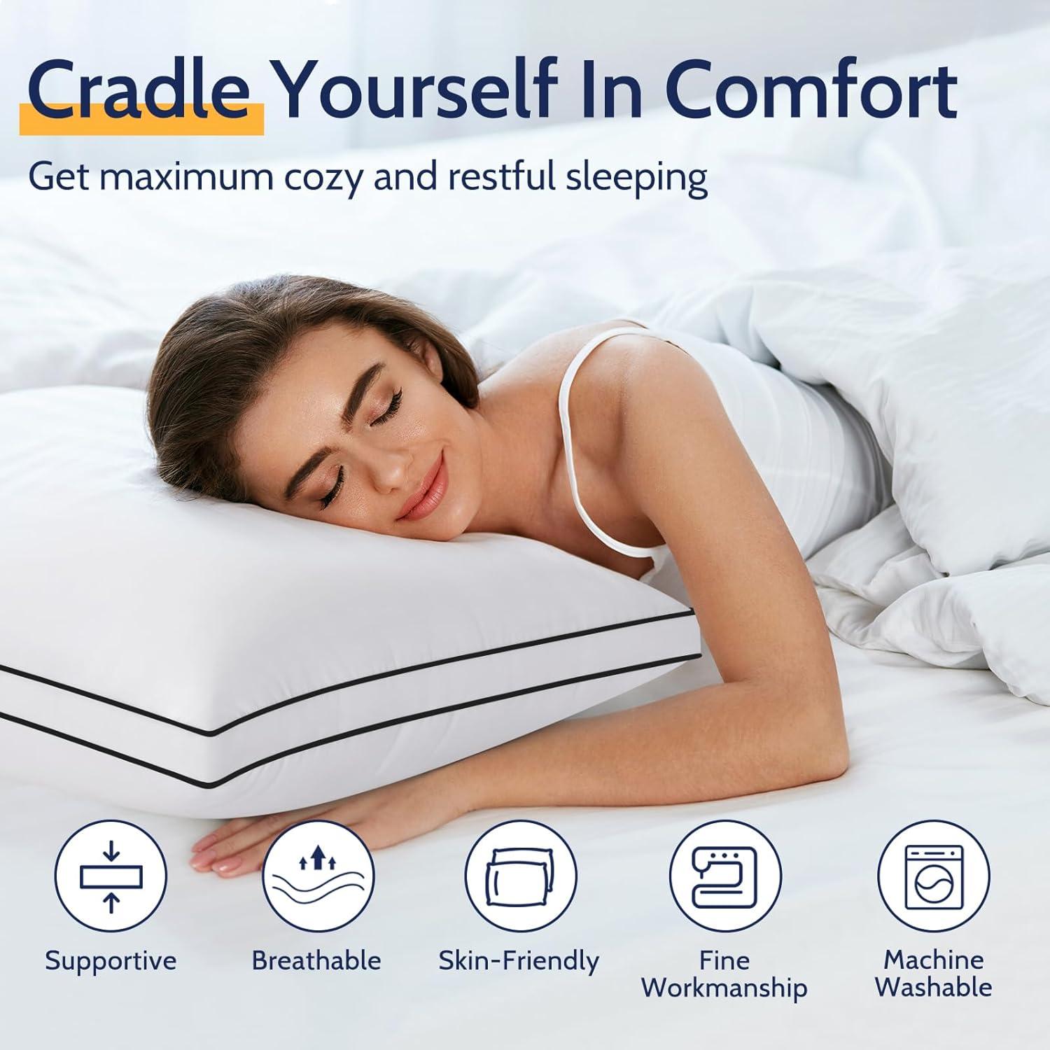 Juego de 2 Almohadas Estándar ROUMEA Microfibra Transpirables