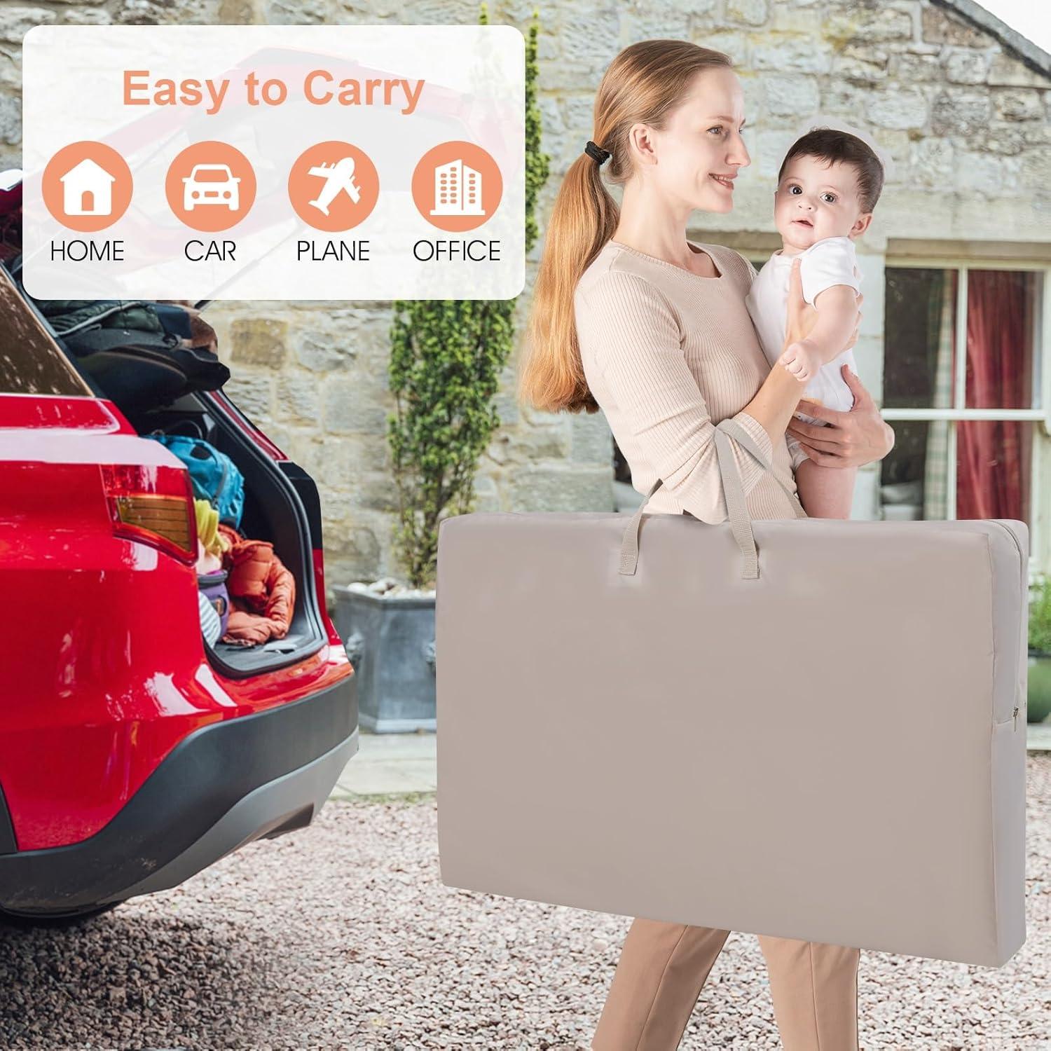 Cuna Lateral INFANS 3 en 1 Plegable con Colchón Beige