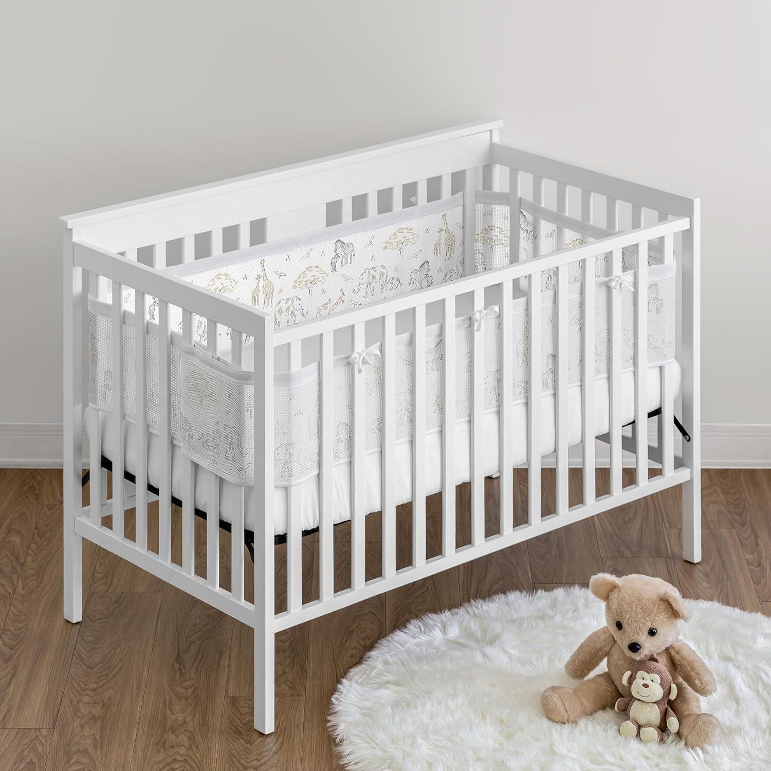 Protector de Cuna de Malla Sweet Jojo Designs Beige 2 Piezas