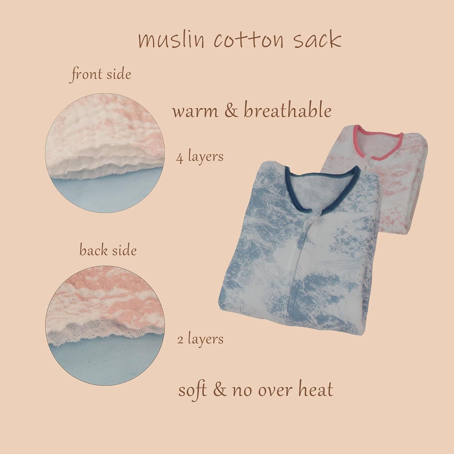 Saco de dormir muselina bloomSTAR 0.5 TOG 18-36 meses