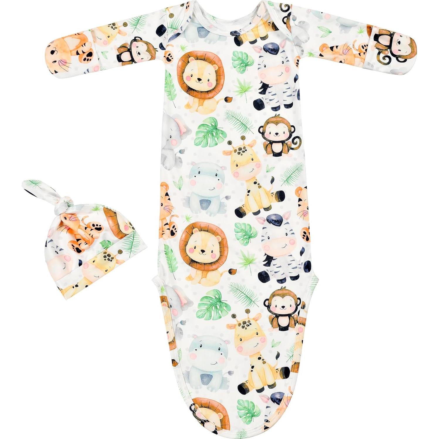 Conjunto de vestido de manga larga Terriboo 0-3 meses con gorro