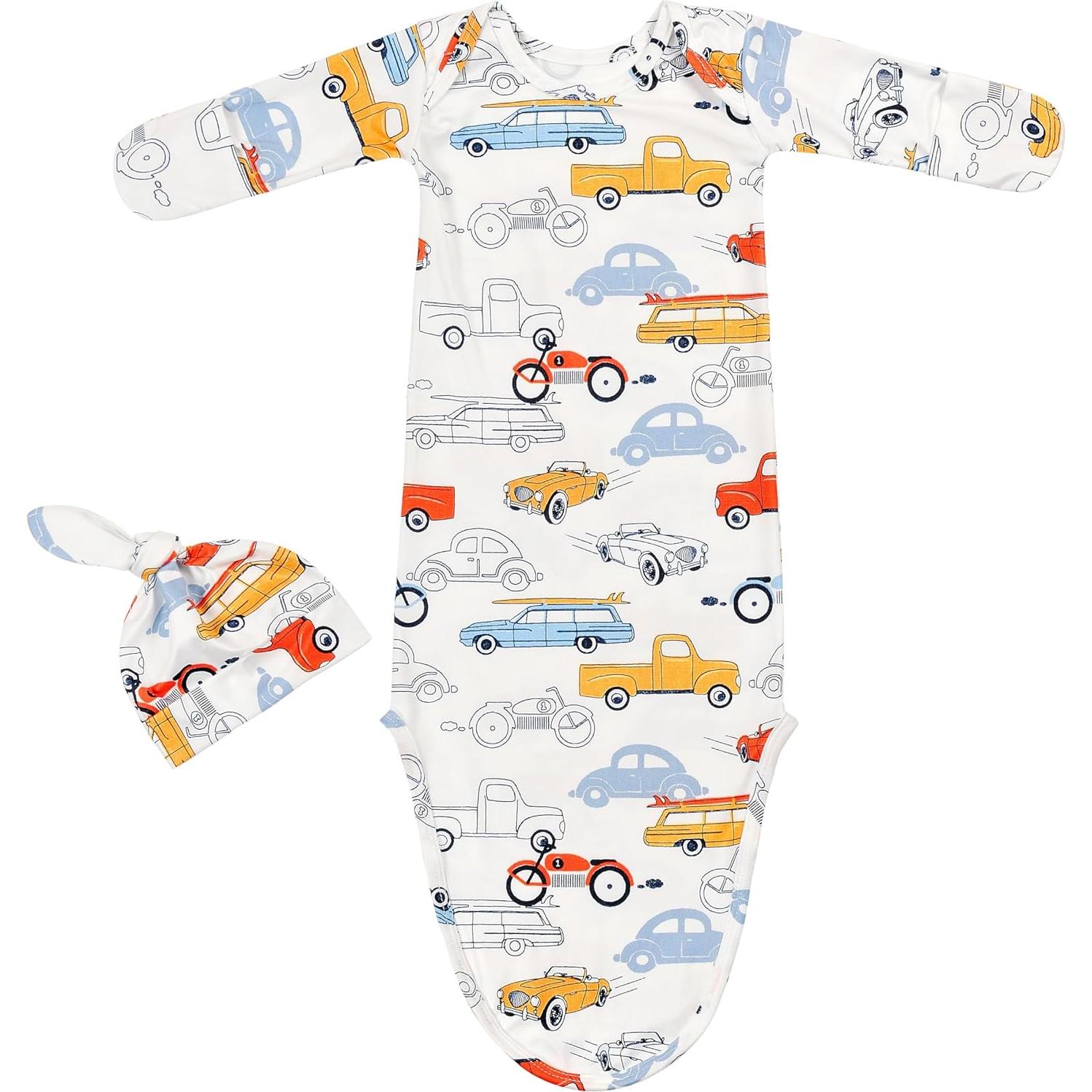 Conjunto de vestido de manga larga Terriboo 0-3 meses con gorro