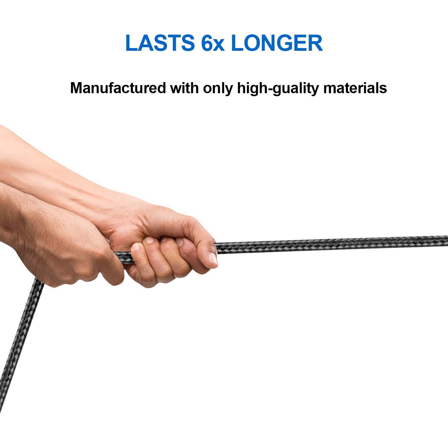 Cargador USB Lightning CUGUNU 5 Cables 0.91m a 3.05m Negro