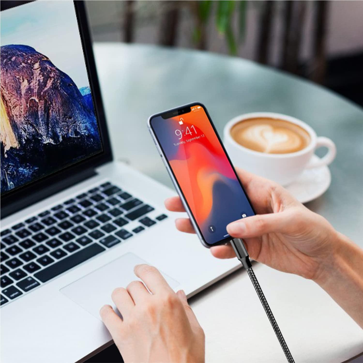 Cargador USB Lightning CUGUNU 5 Cables 0.91m a 3.05m Negro