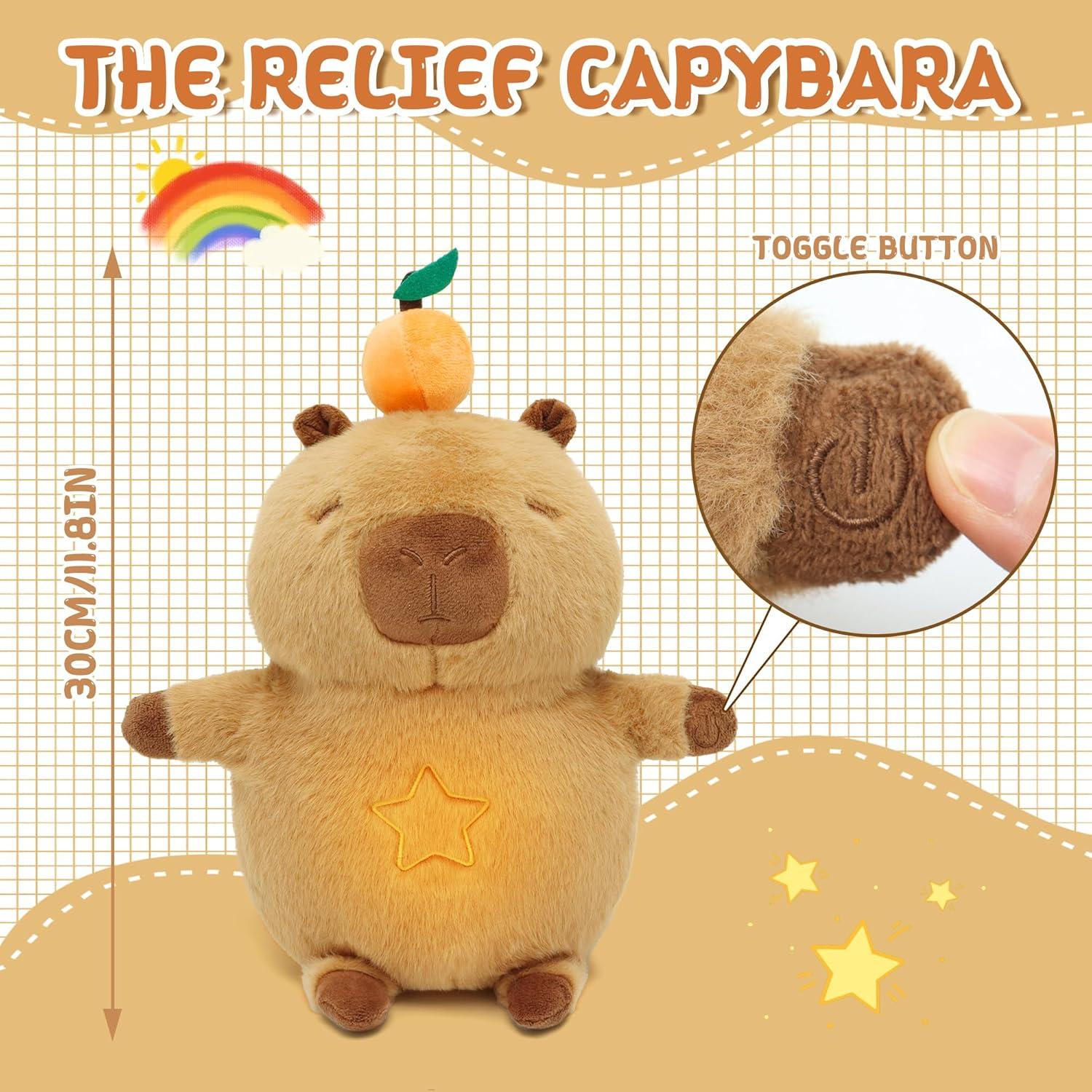 Peluche Capibara IUTOYYE 30 cm con Respiración y Música