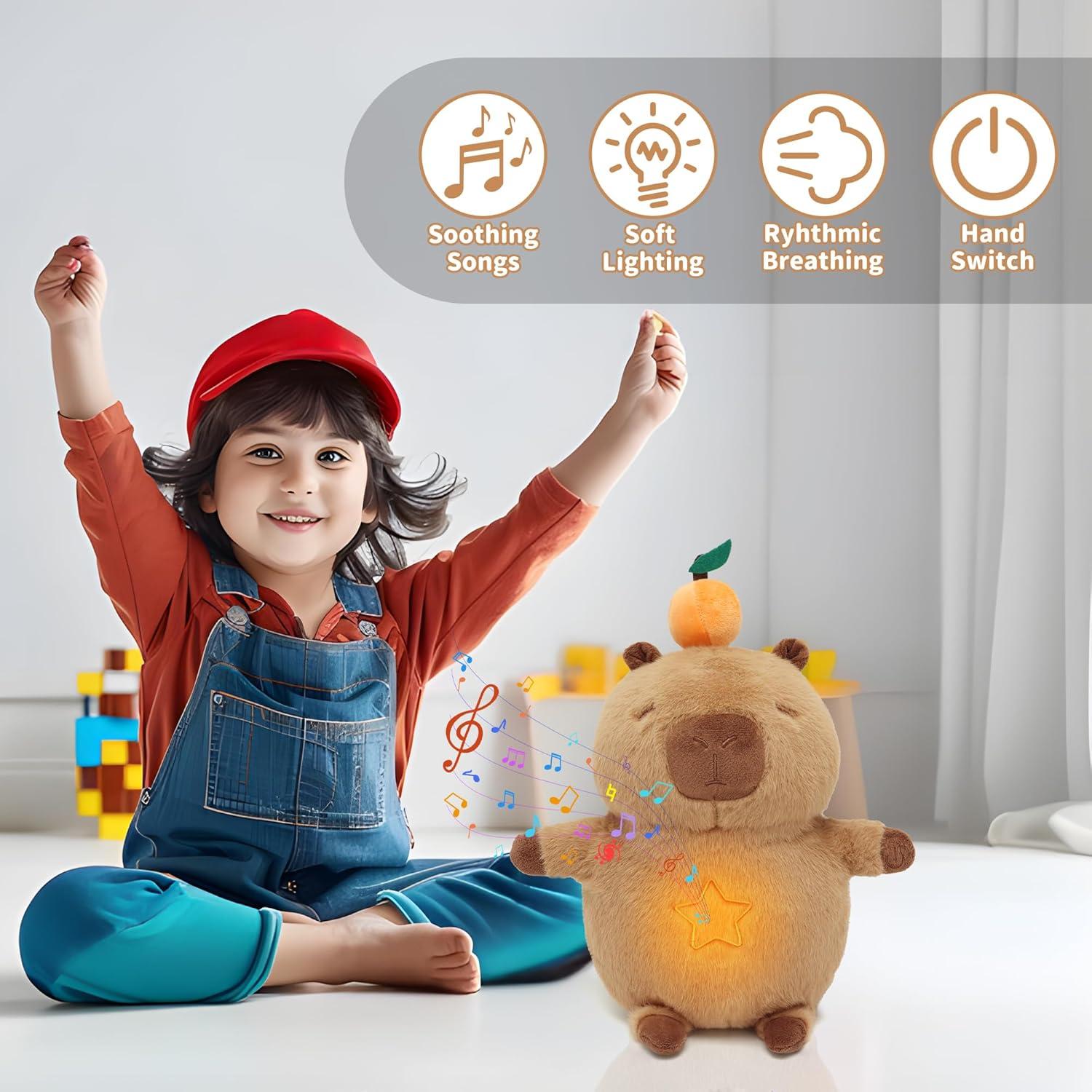 Peluche Capibara IUTOYYE 30 cm con Respiración y Música