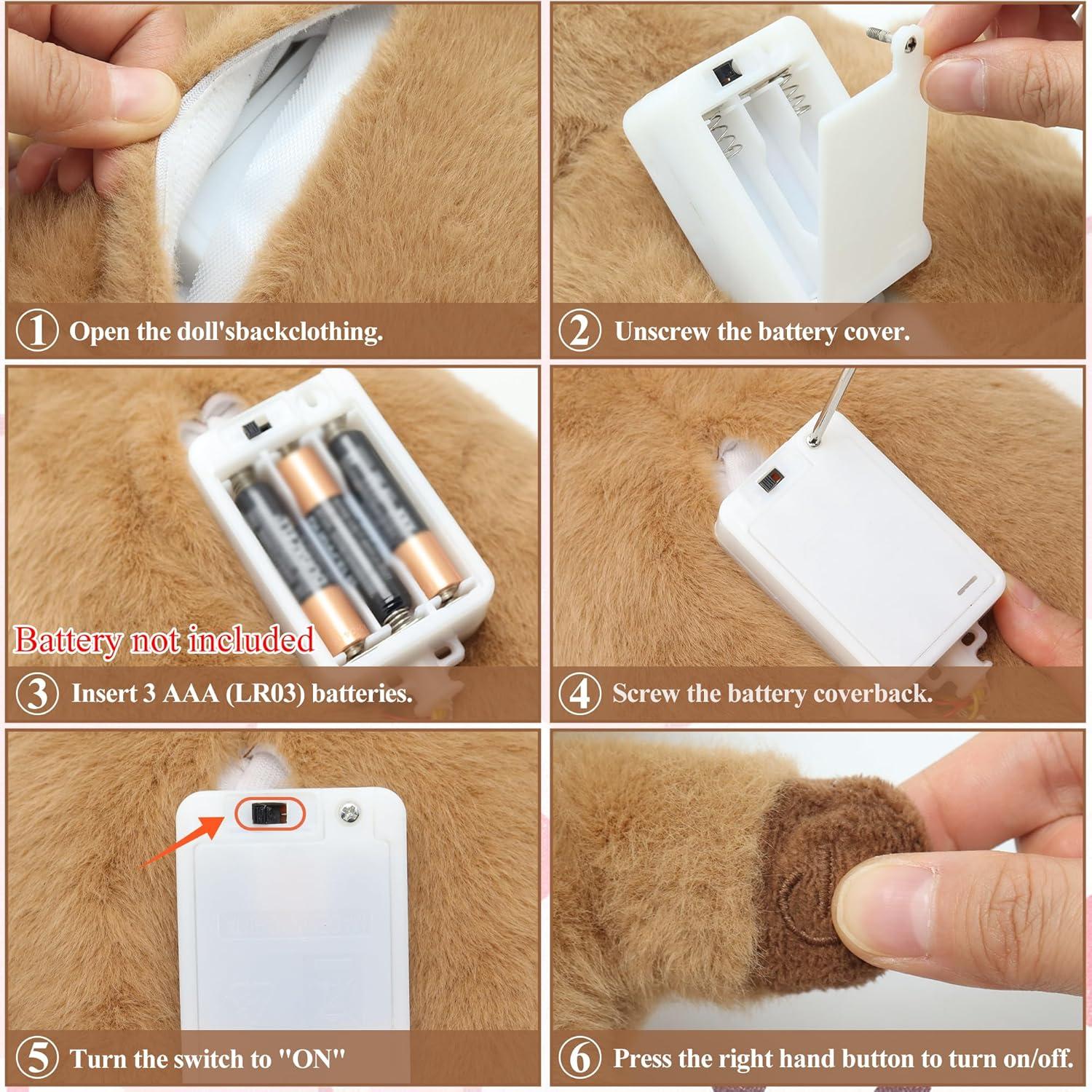 Peluche Capibara IUTOYYE 30 cm con Respiración y Música