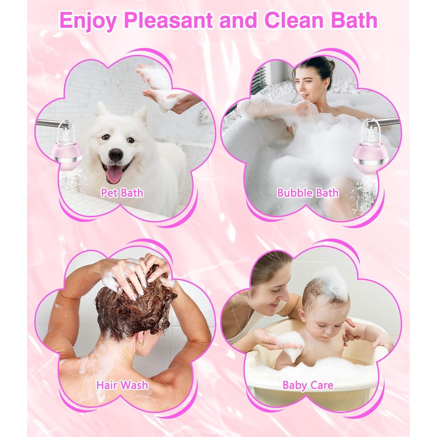 Filtro de Baño MoKo Rosa para Bebés y Adultos, 8 Capas