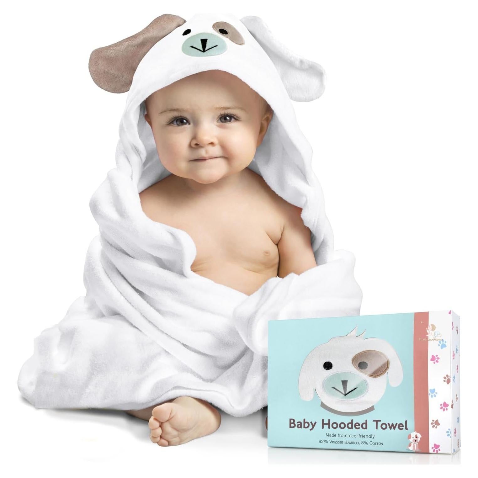 Toalla de Baño con Capucha FOREVERPURE - 89x89 cm Blanca