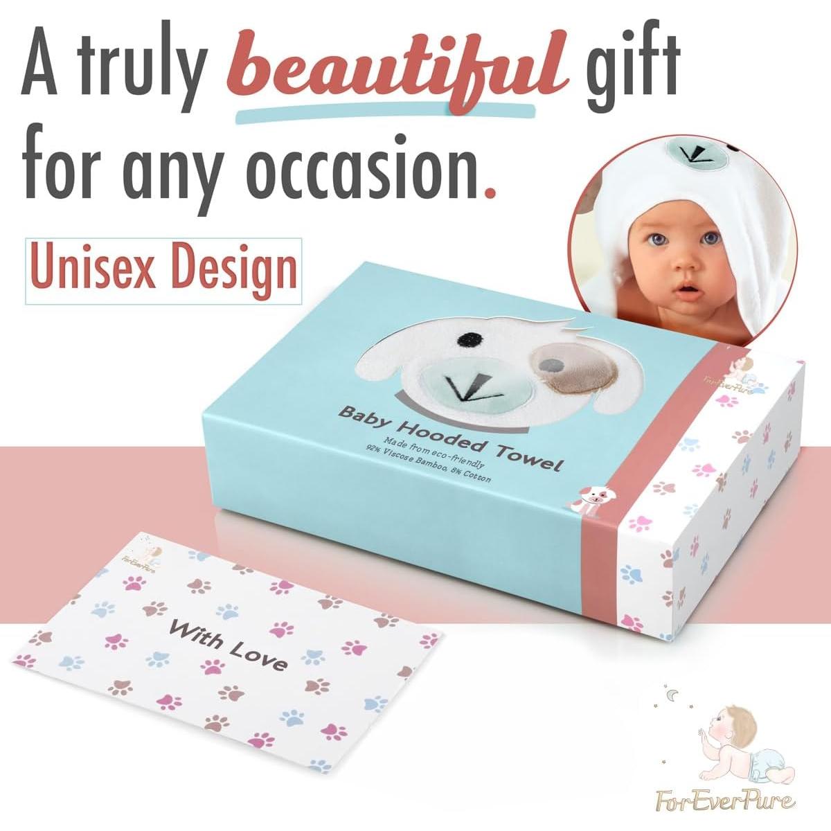 Toalla de Baño con Capucha FOREVERPURE - 89x89 cm Blanca